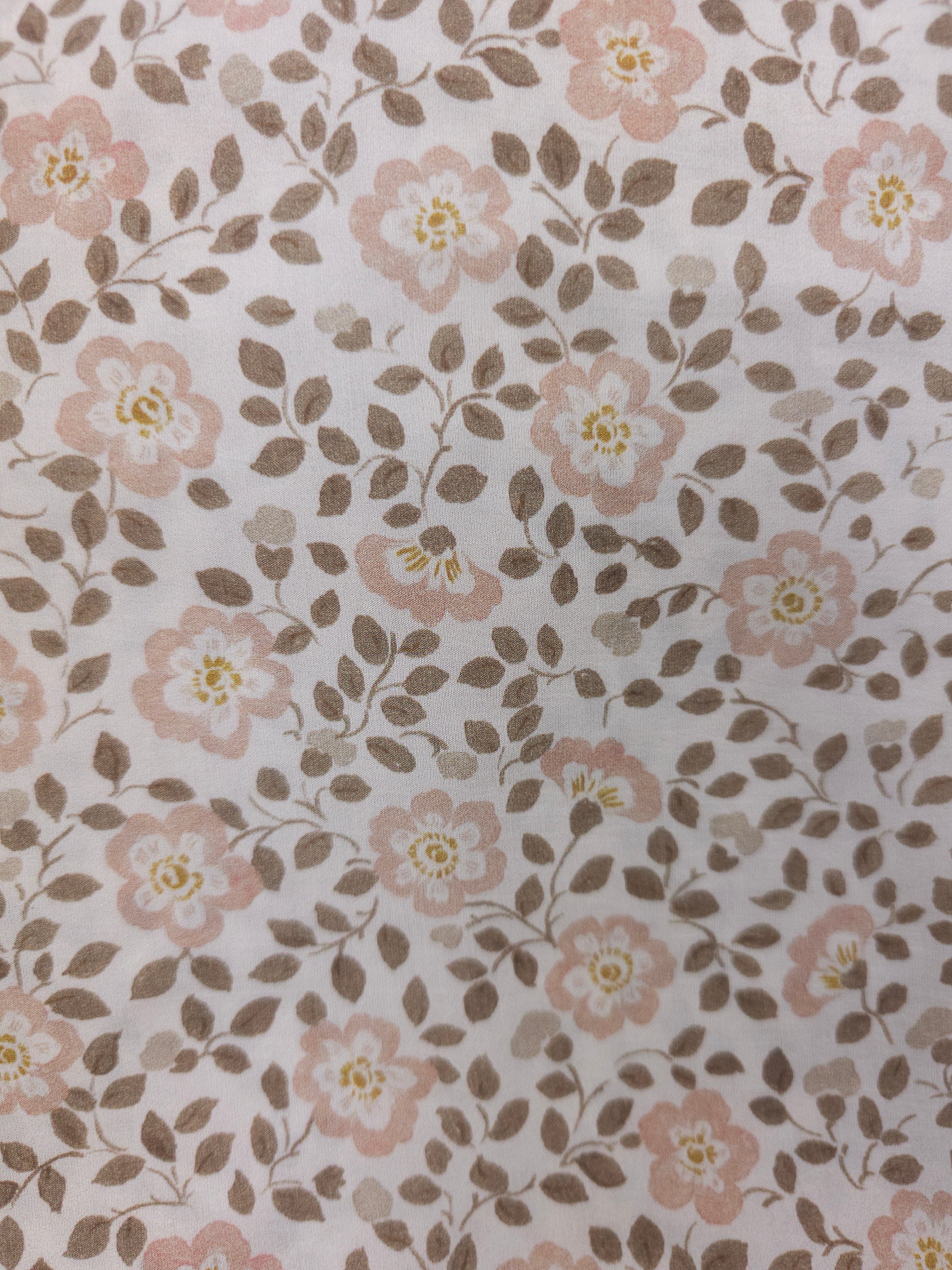Beige Floral Tencel Blend (Various Sizes)