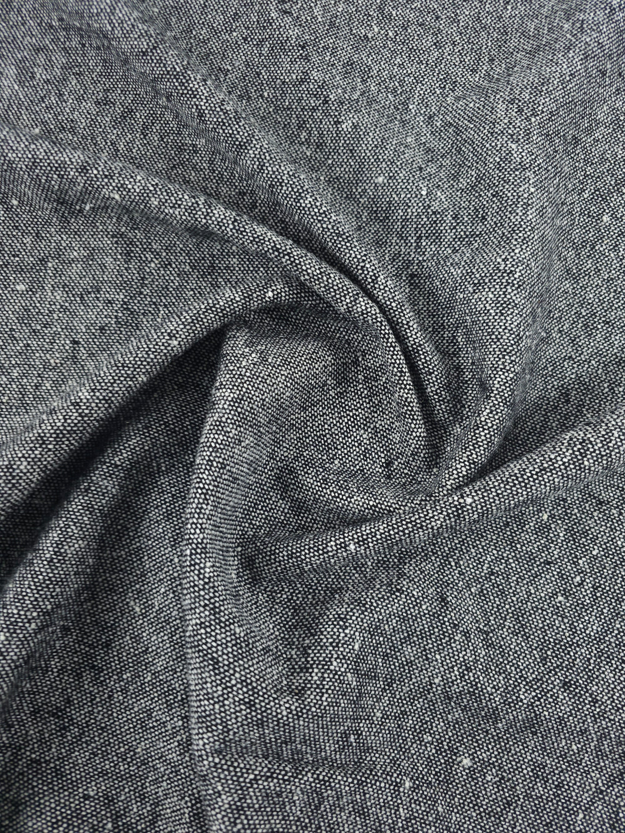 Grey/Black Speckle Pique Wool Mix