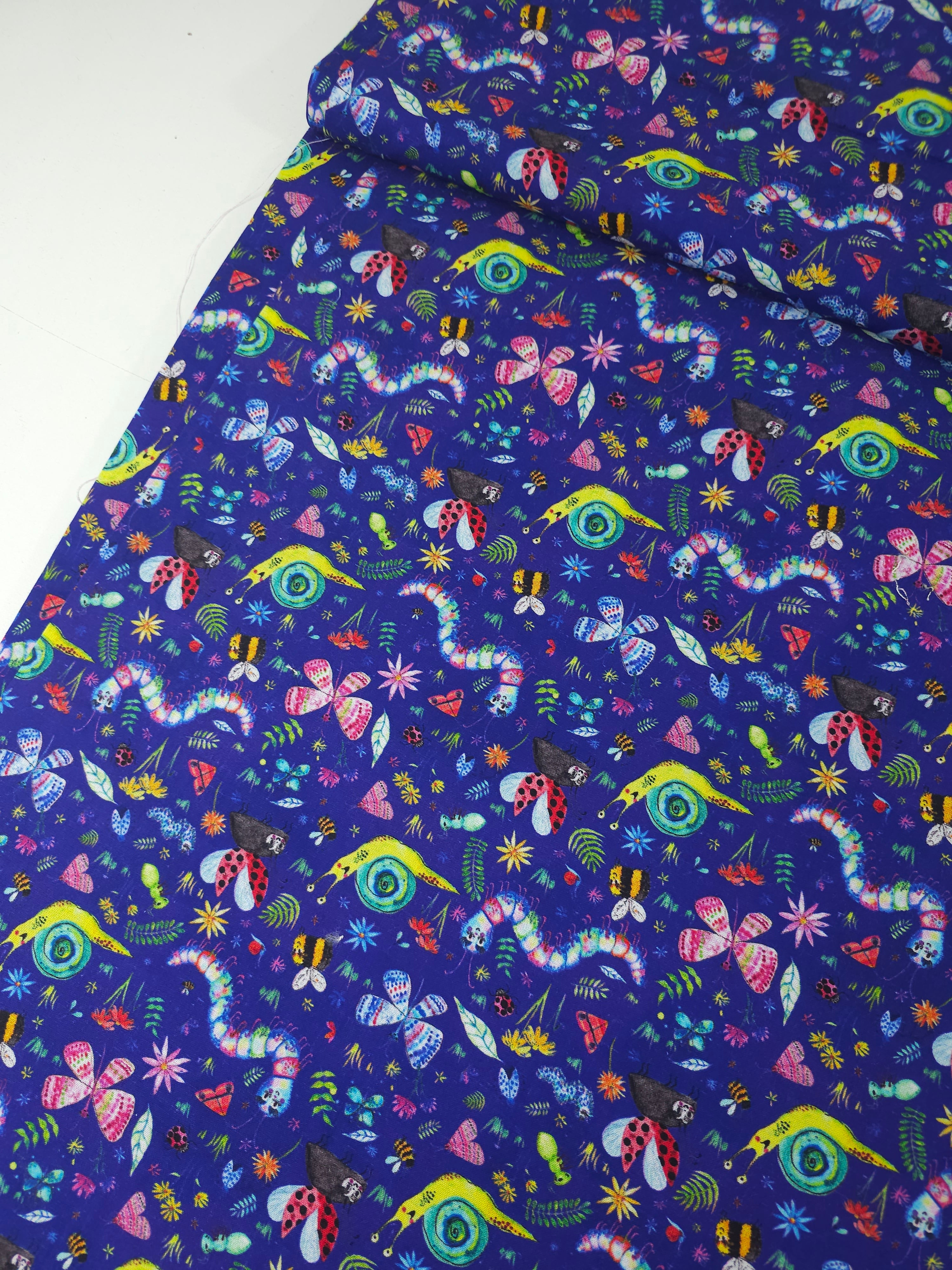 Bluey Purple Insect 100% Cotton