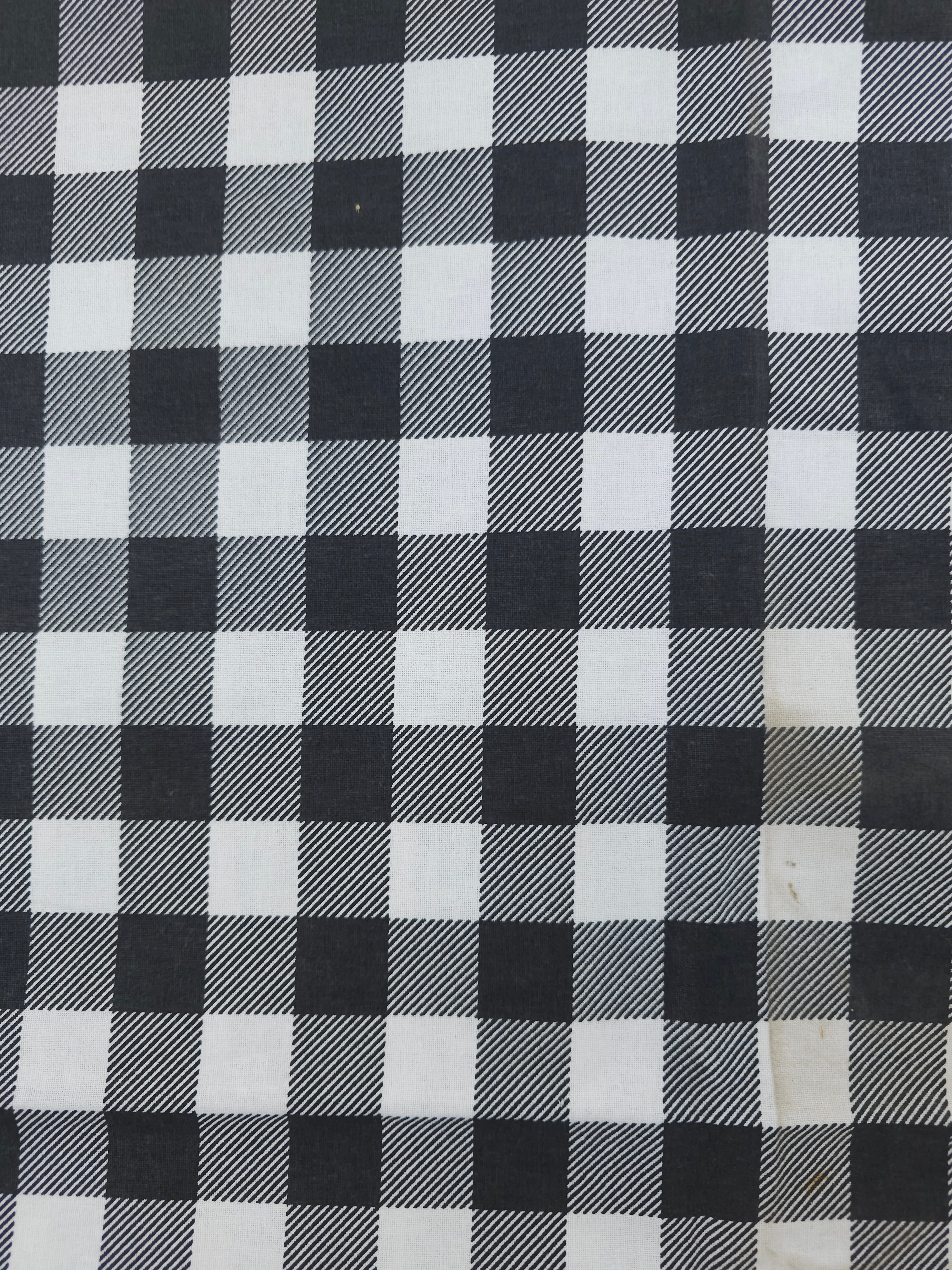 Big black gingham Cotton- 0.9m piece