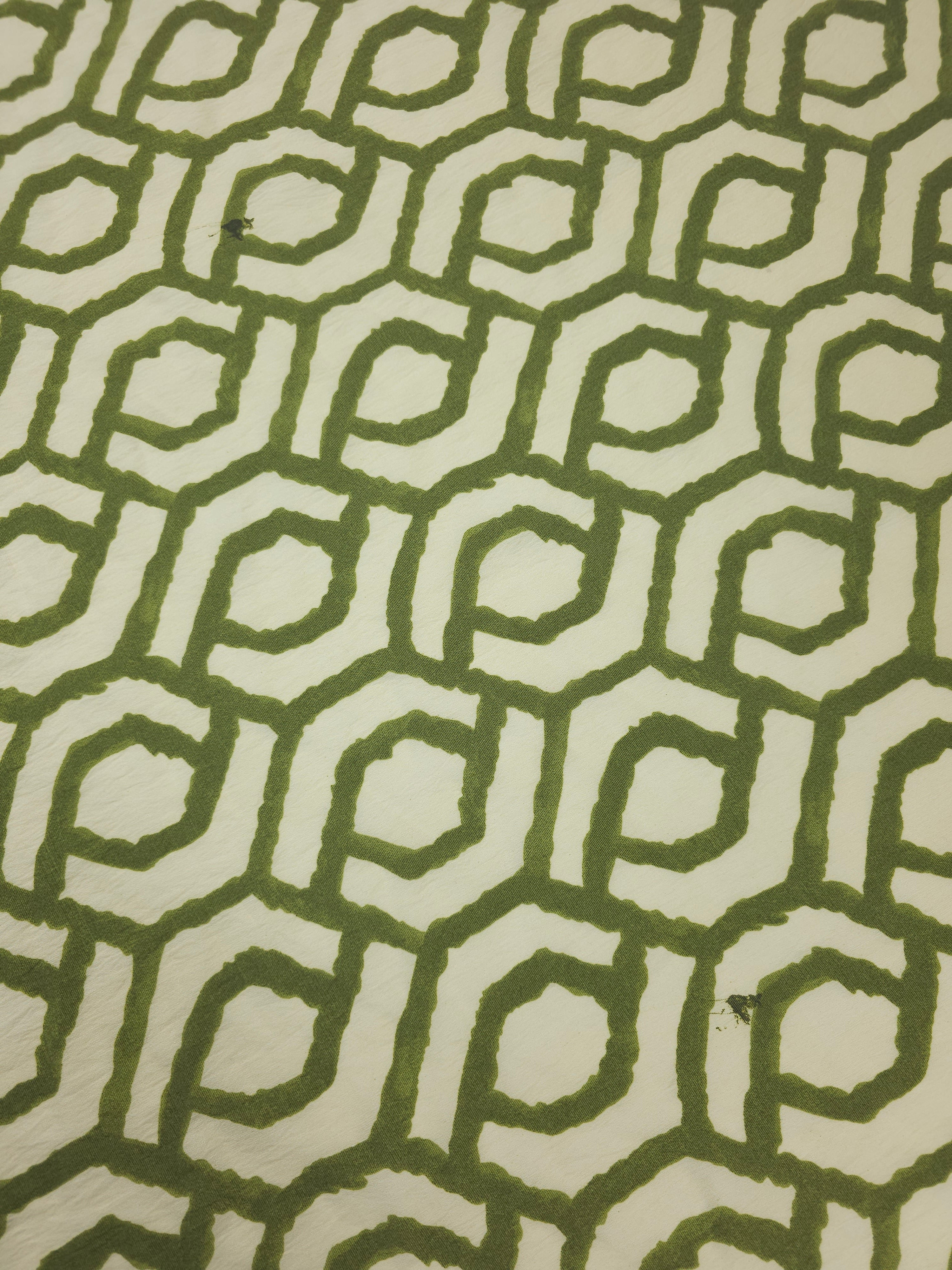 Lime Geometric Links Viscose Modal - 2m Piece *DEFECT*