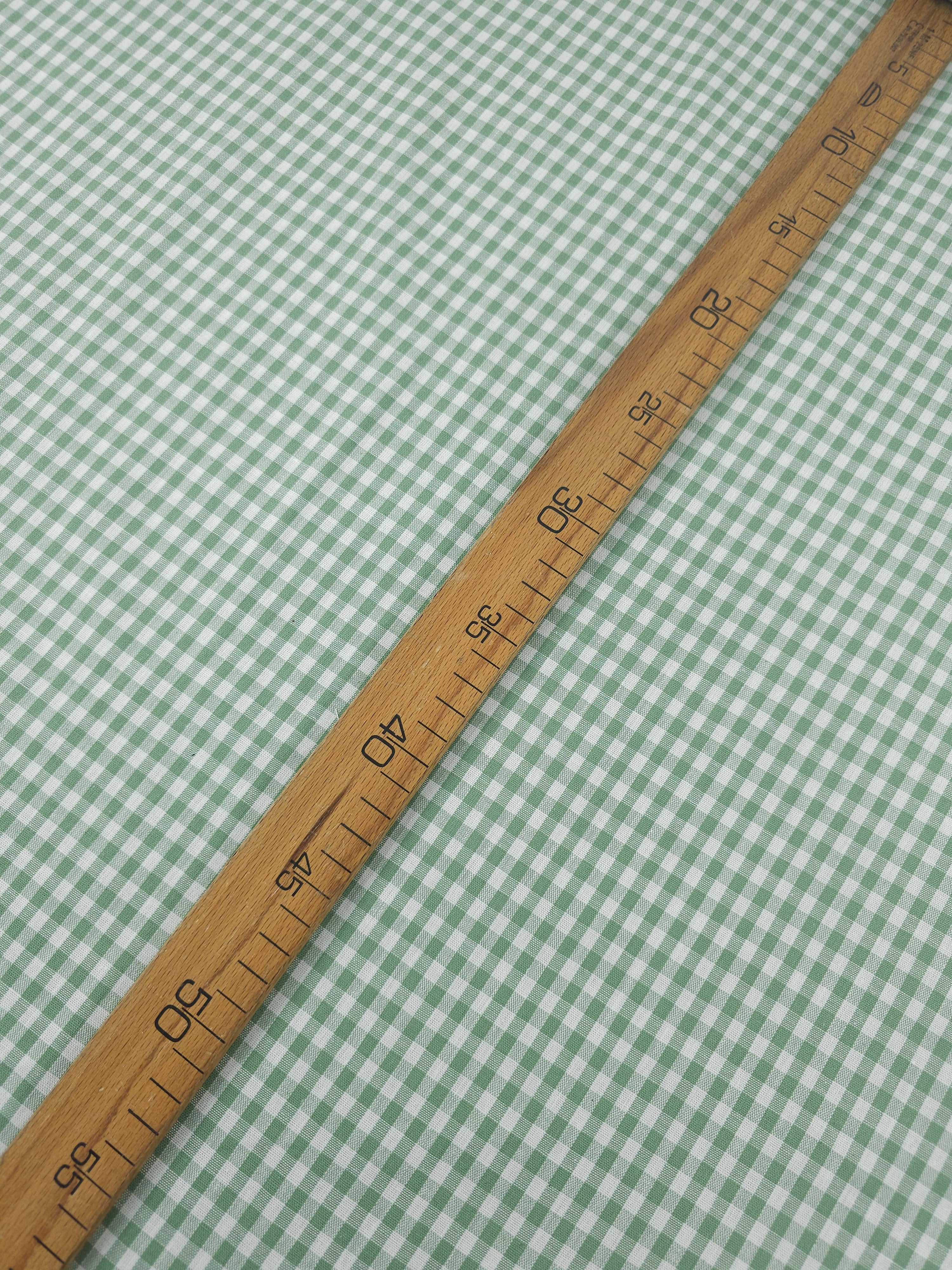 Sage Green Small Gingham 100% Cotton 55"