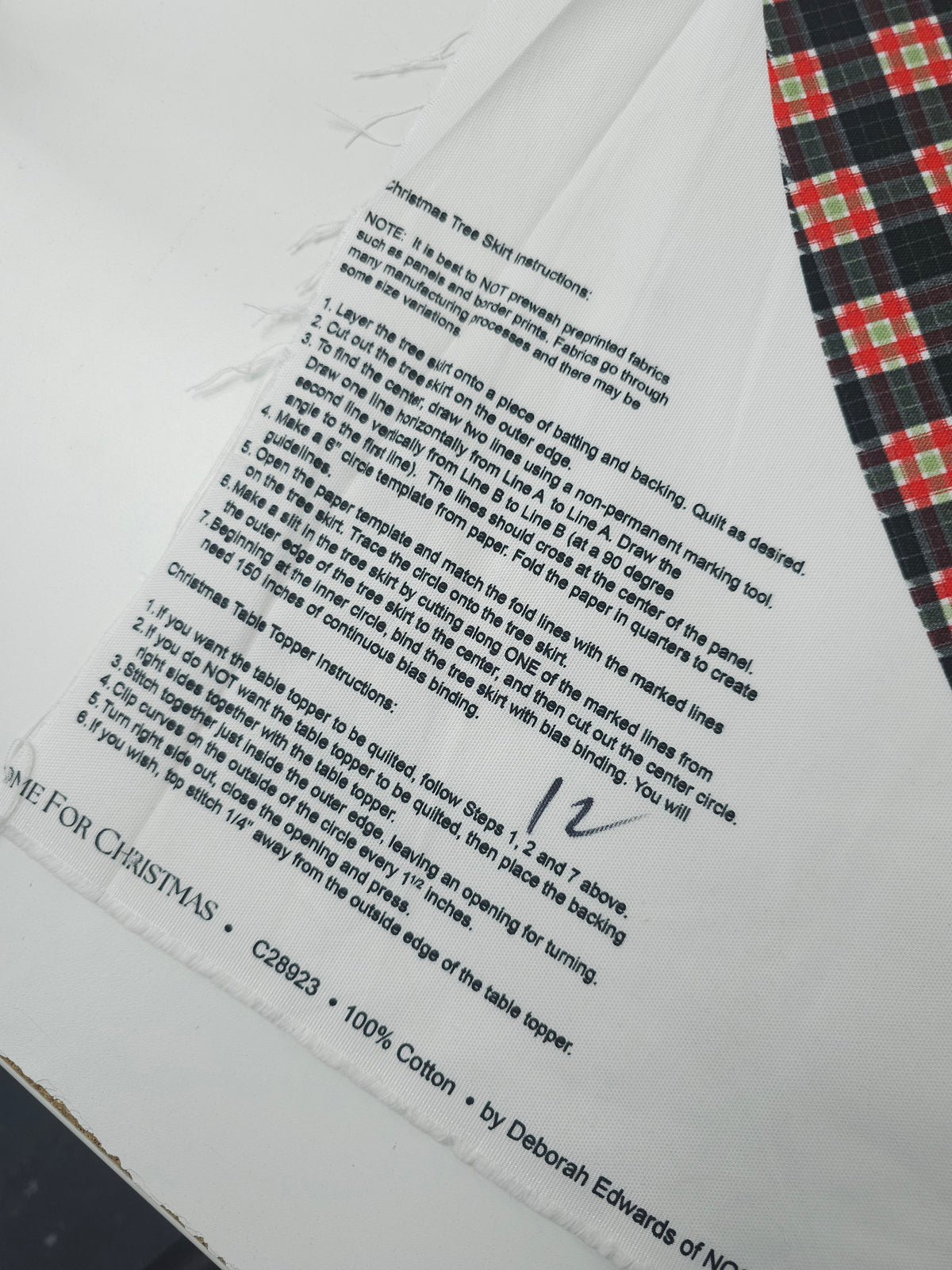 *SEW YOUR OWN* Christmas Tree Skirt Canvas Cotton