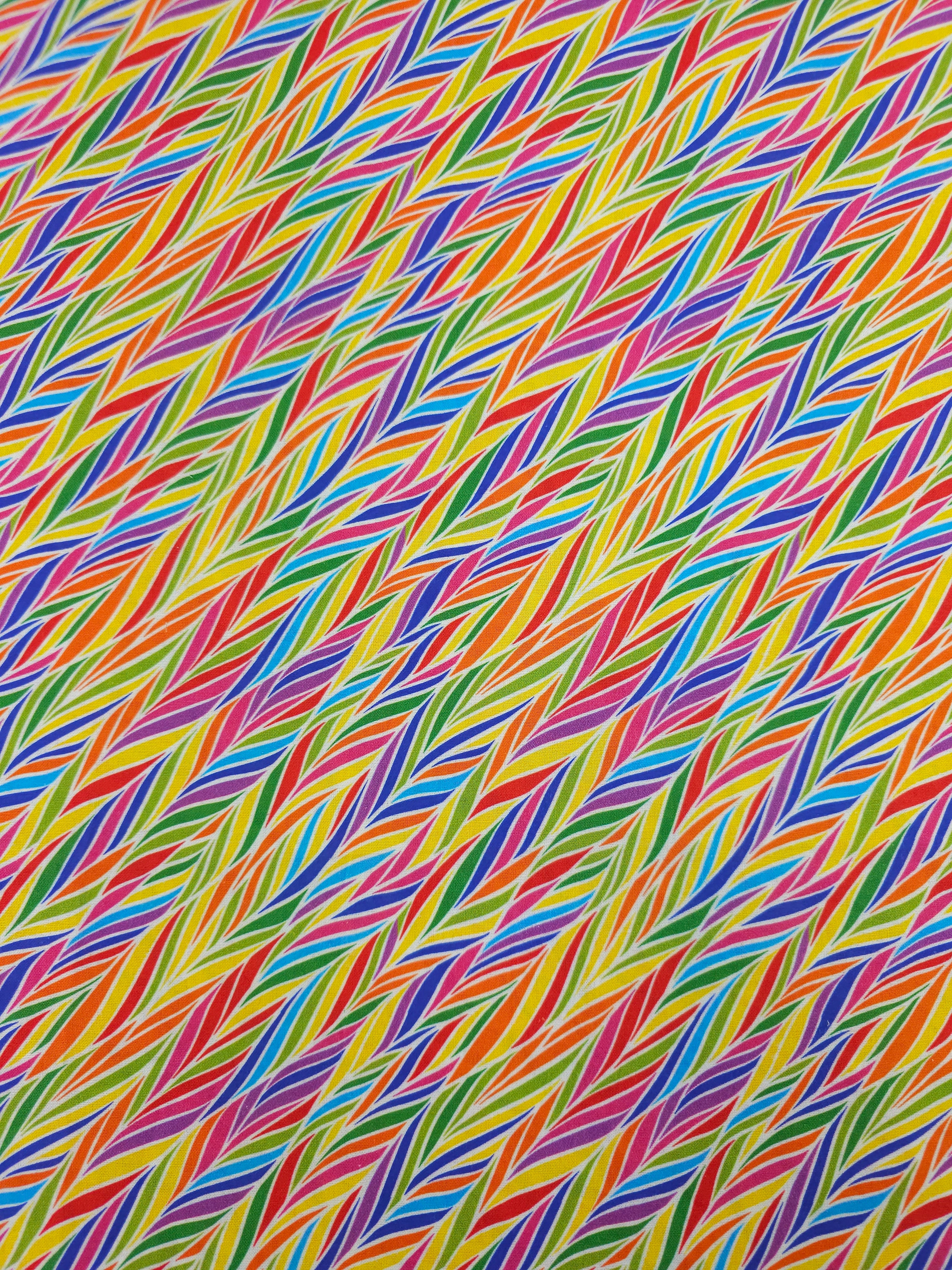 Multicolour Geometric Feather 100% Cotton