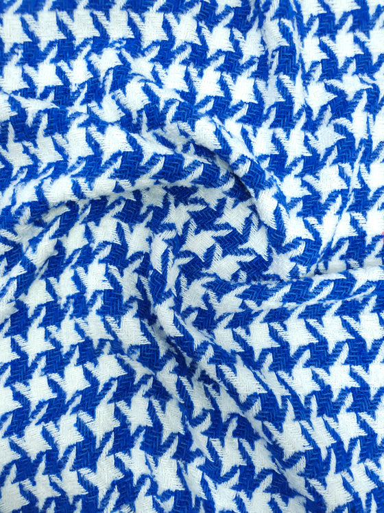 Blue/White Dogtooth Acrylic Wool