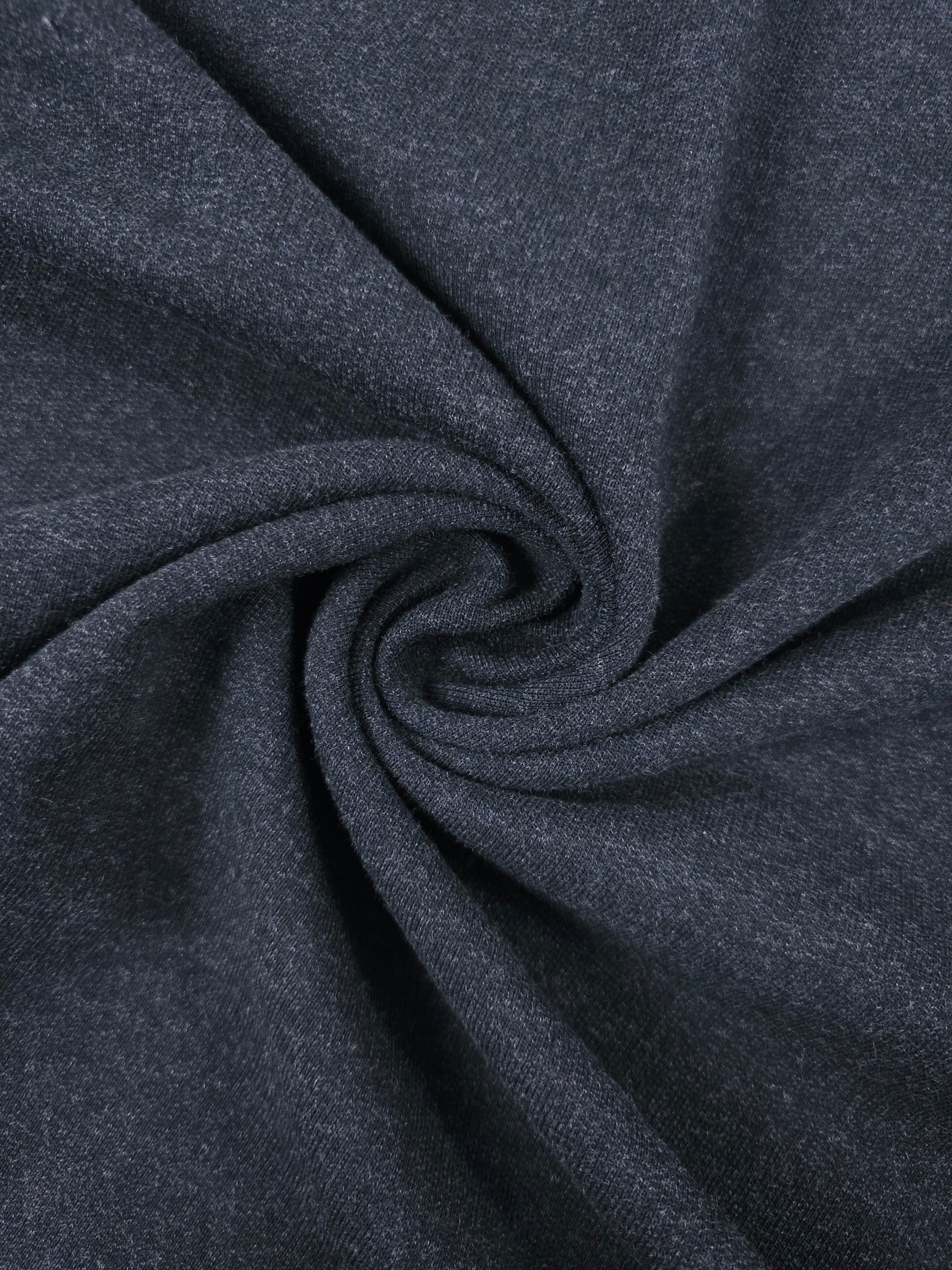 Charcoal Black Loopback Terry