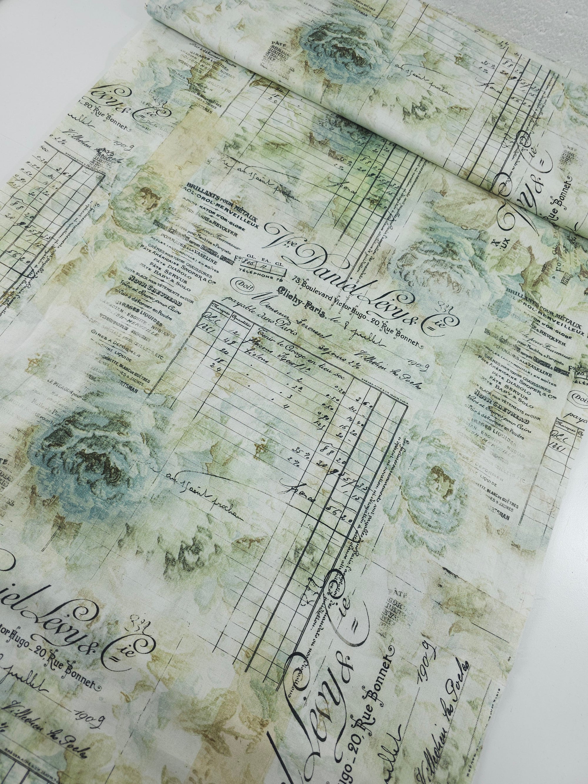 Parisian Receipt 100% Cotton - Free Spirit