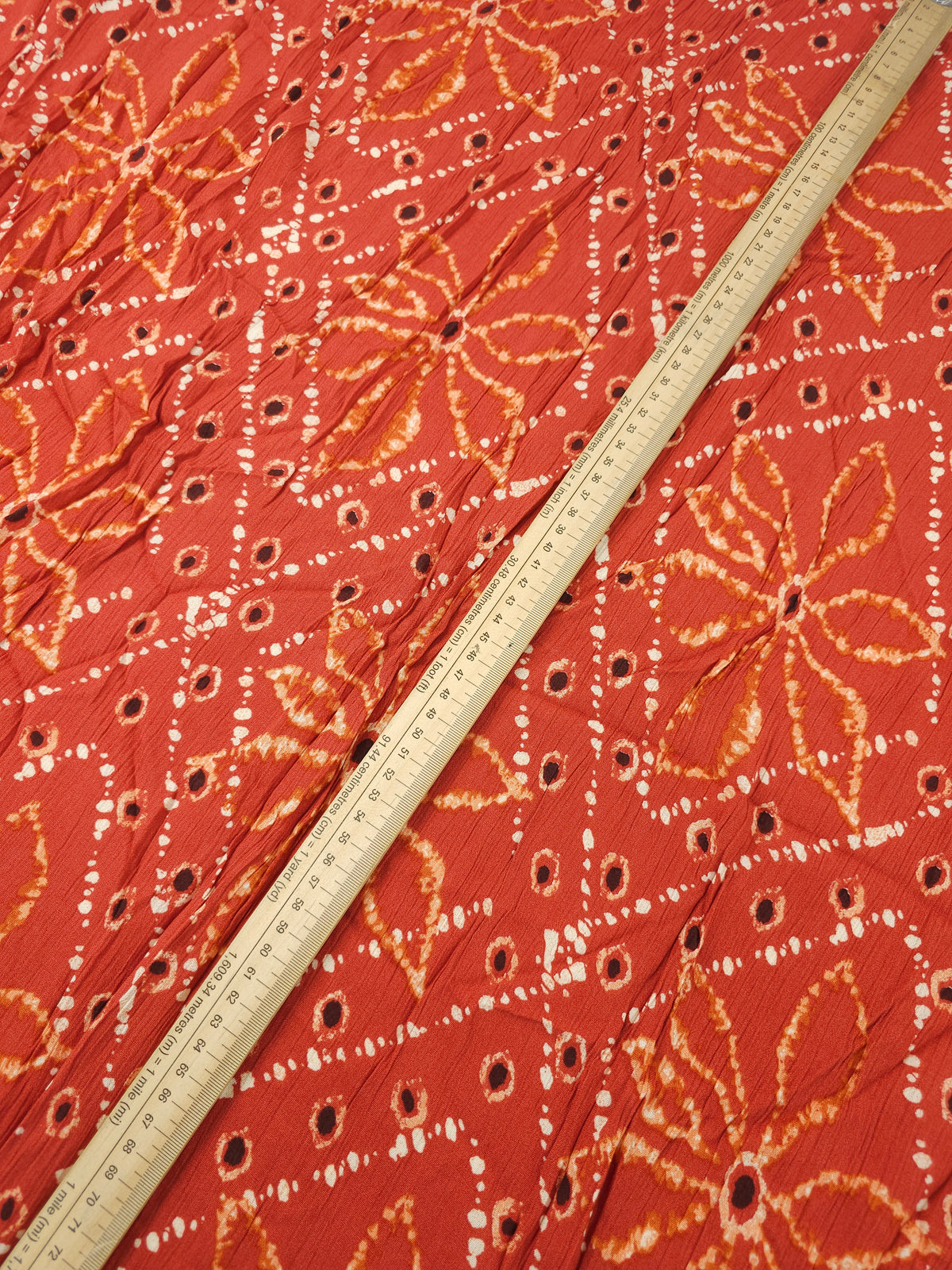 Rust Diamond Flower Crinkle Viscose