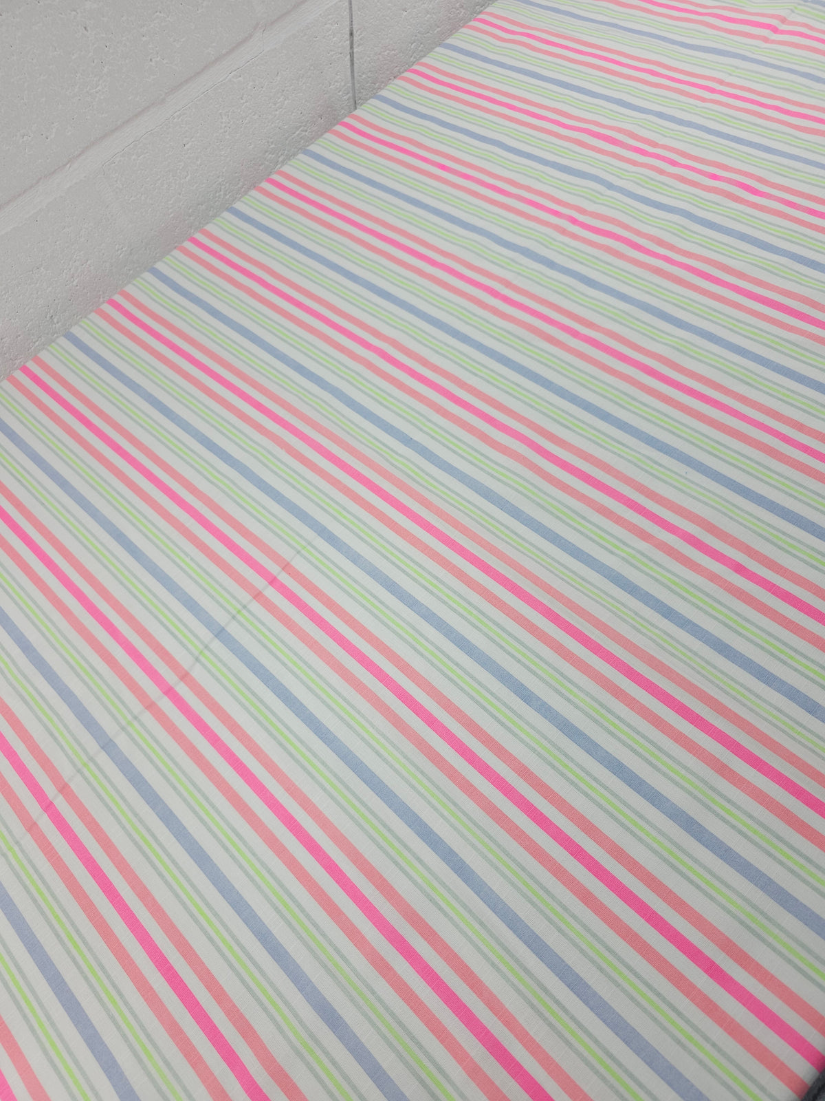 Neon/Pastel Irregular Stripe Flax Cotton