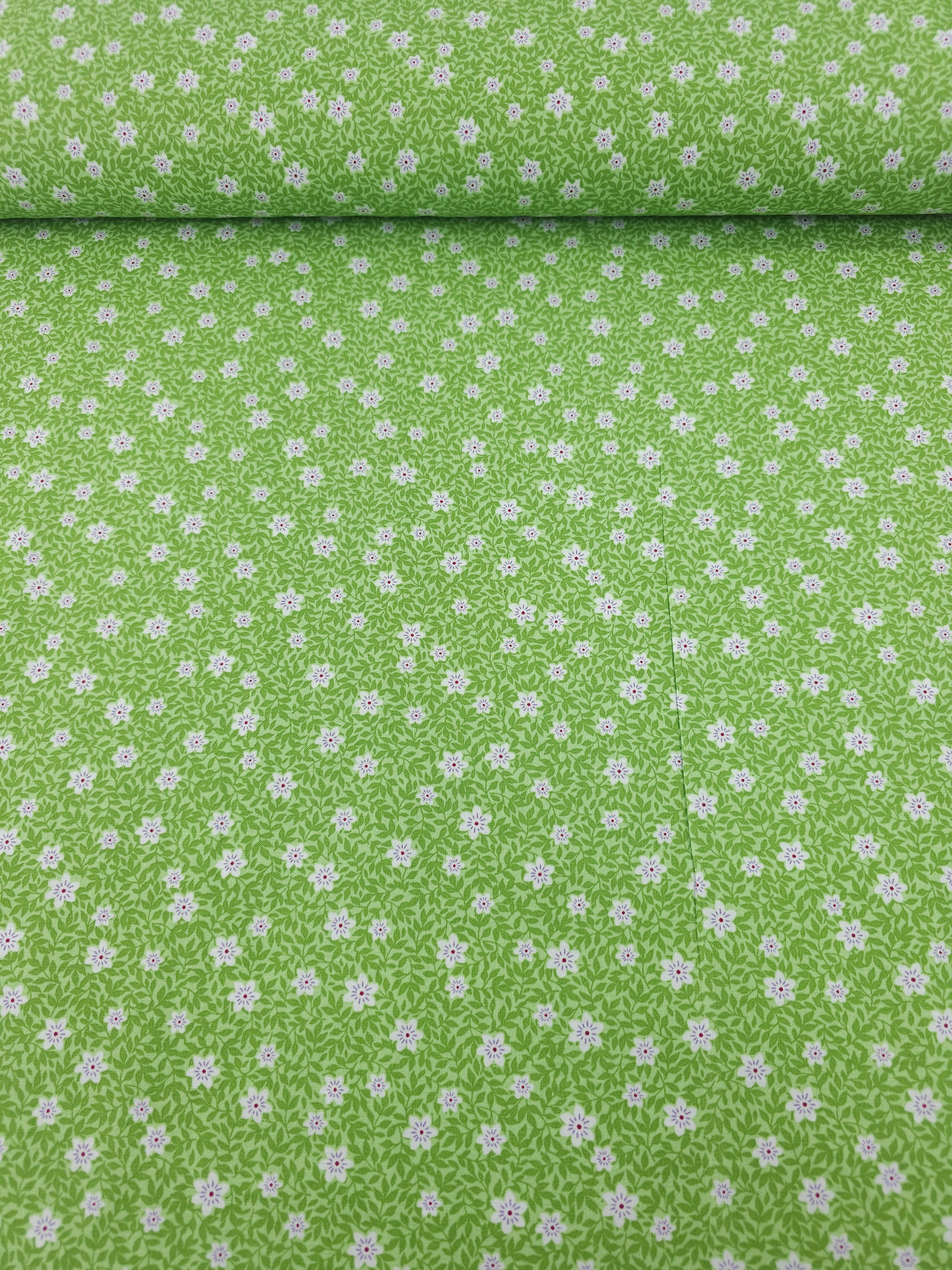 Light Green Floral Patch 100% Cotton - Benartex