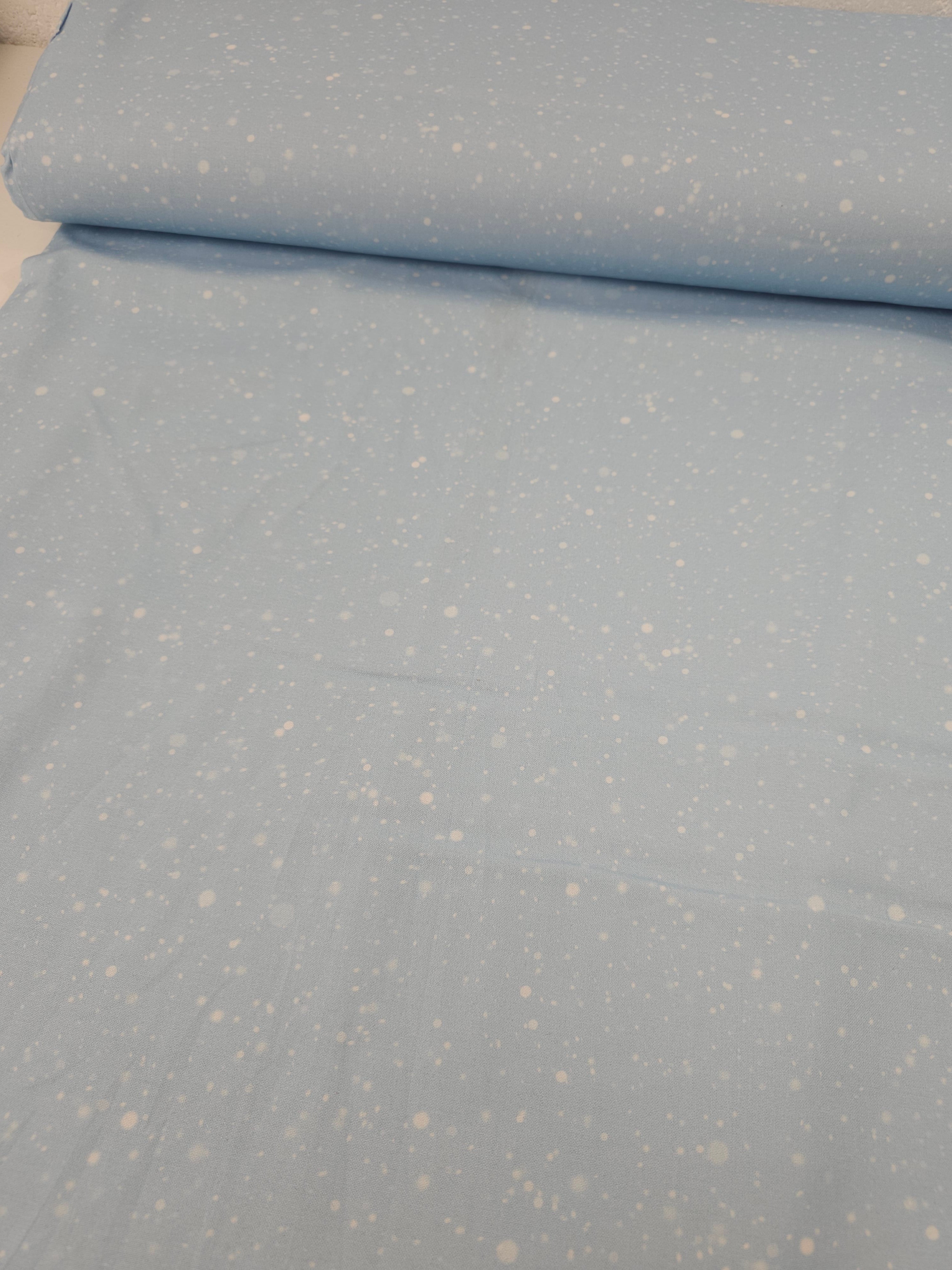 Pale Blue Speckle Spot 100% Cotton