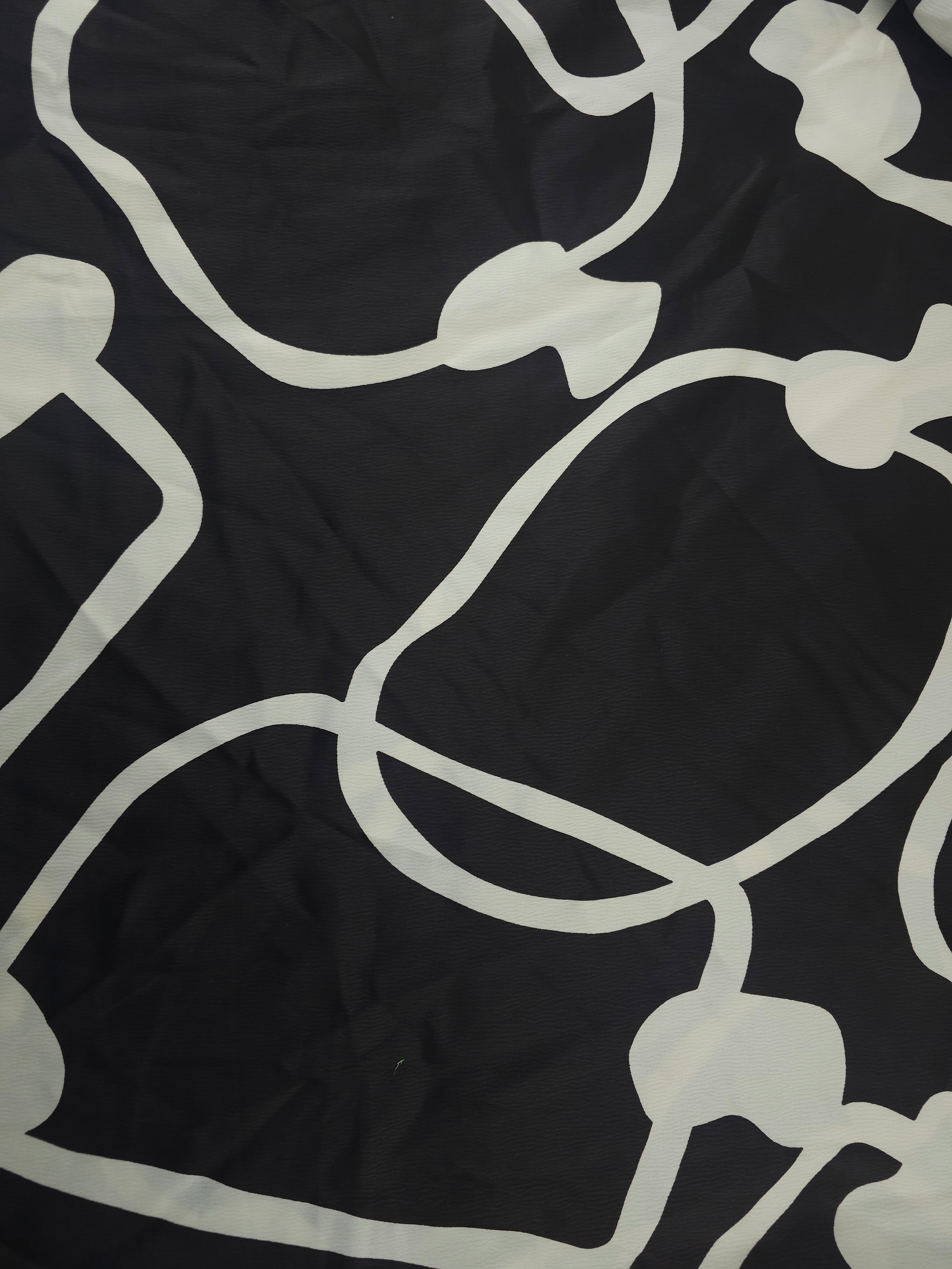 Black wiggle shape Viscose sateen- 2m piece