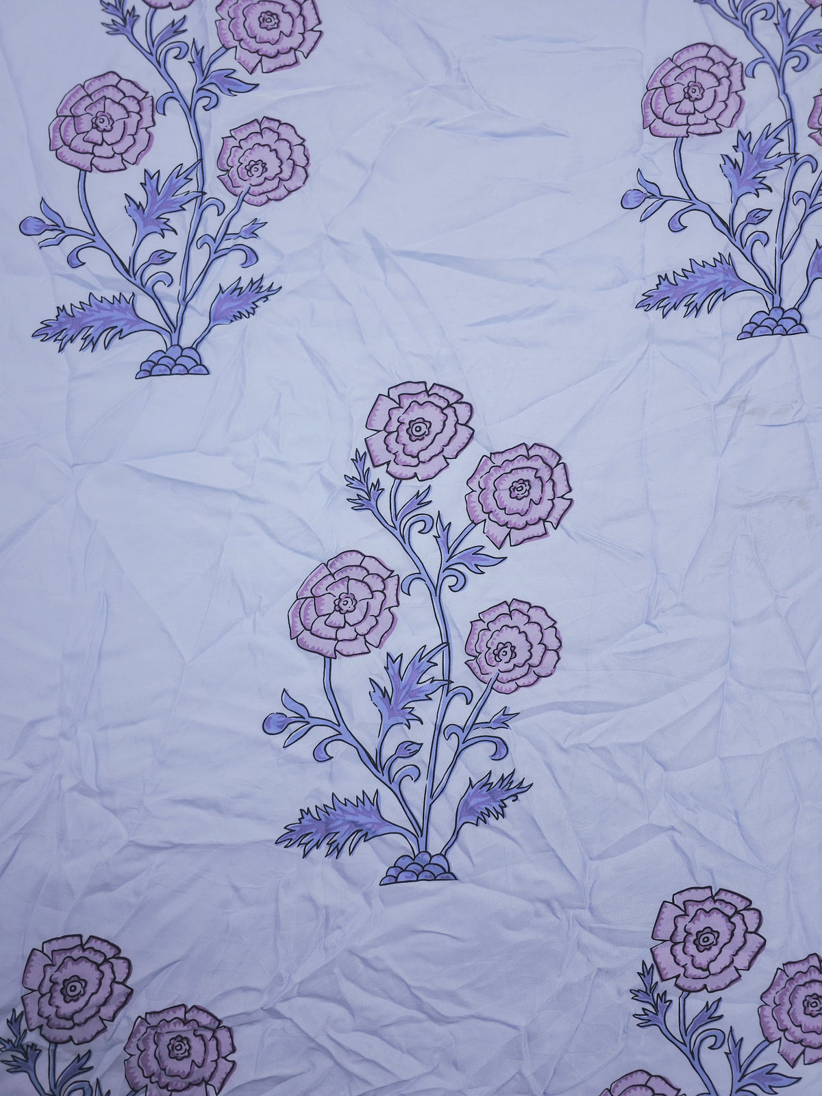 Lavender/Lilac Flower Stem Viscose Satin