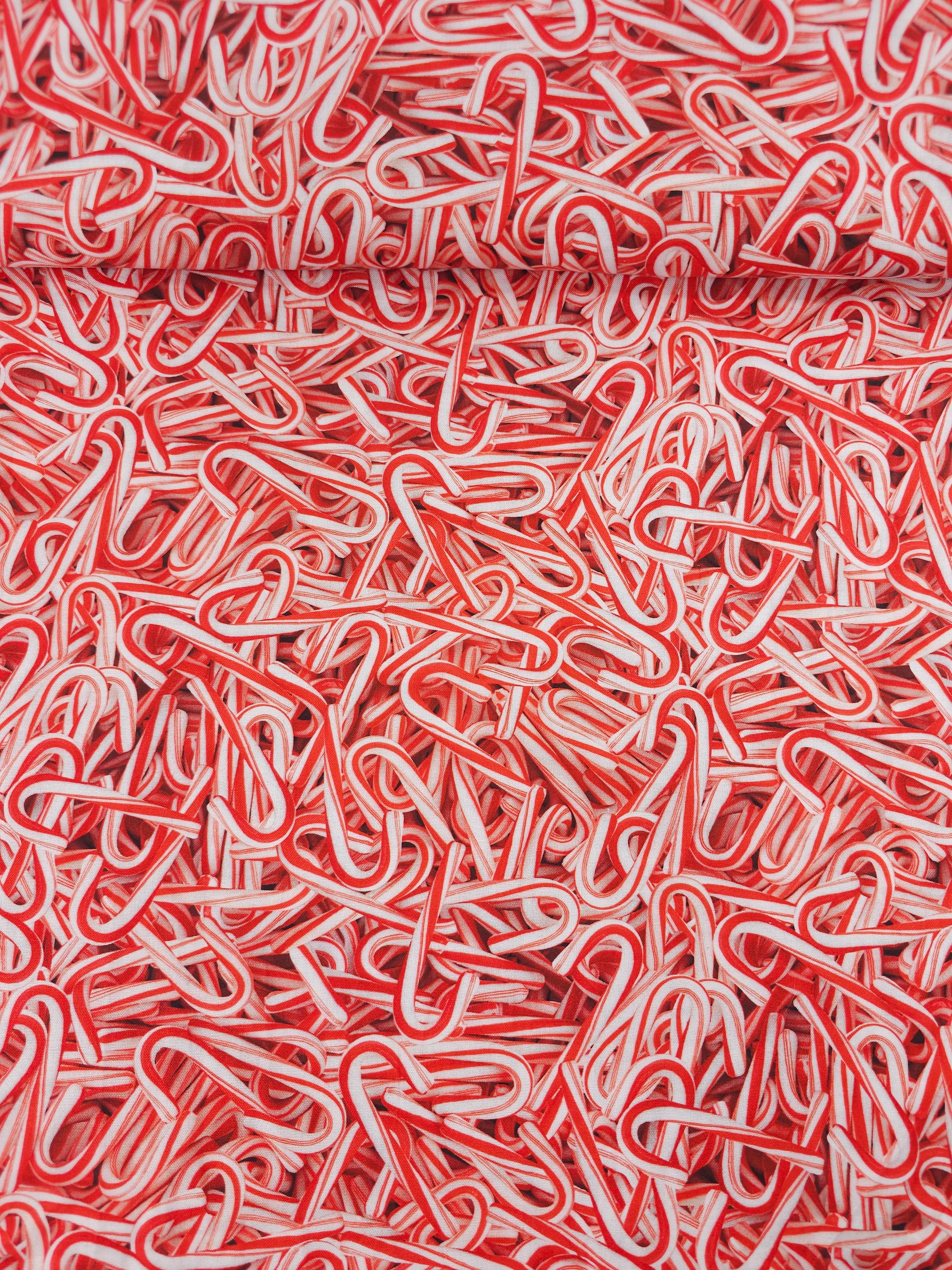 Red/White Candy Canes 100% Cotton