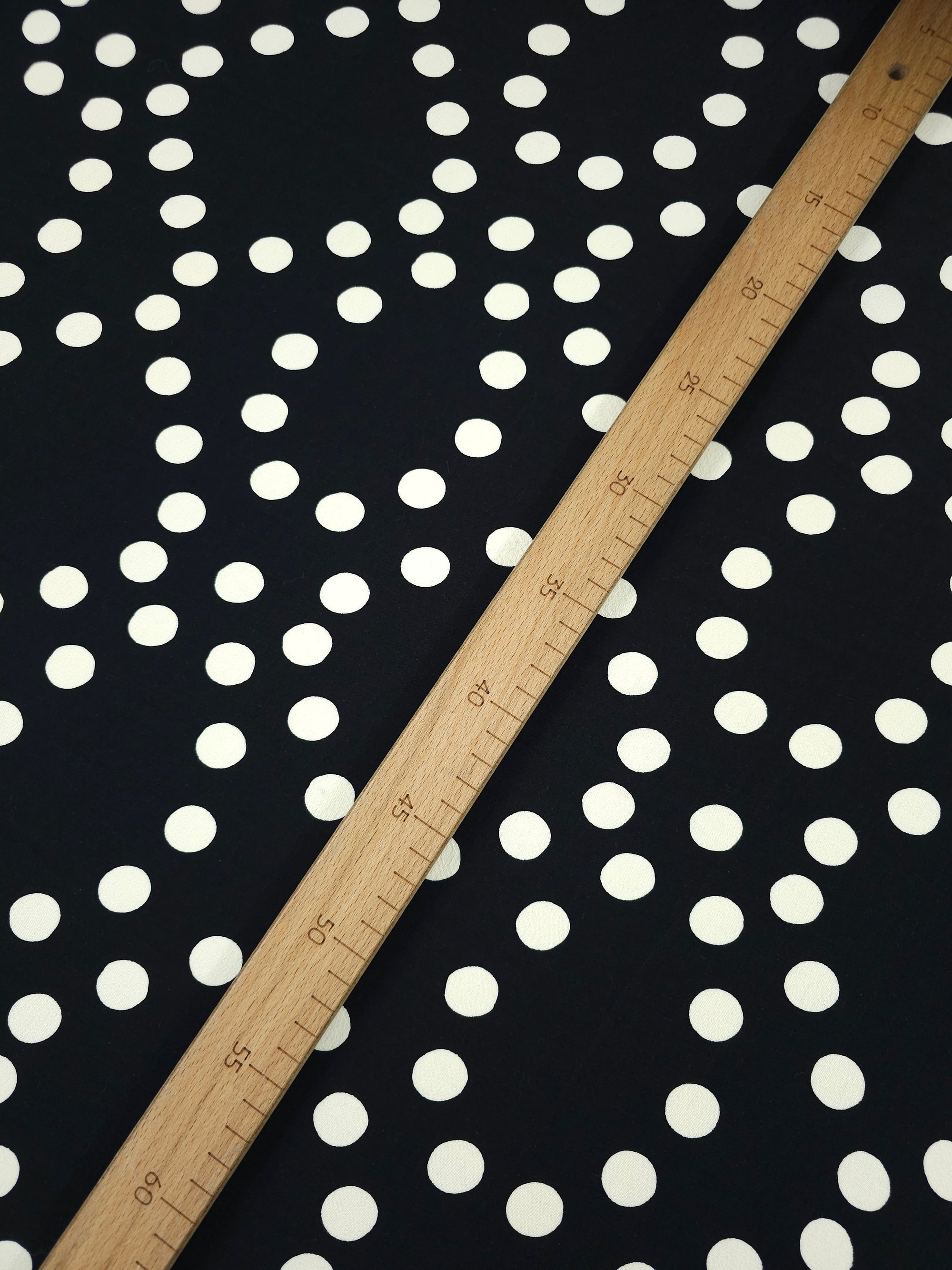 Black/Off White Opal Polka Spot Viscose Crepe
