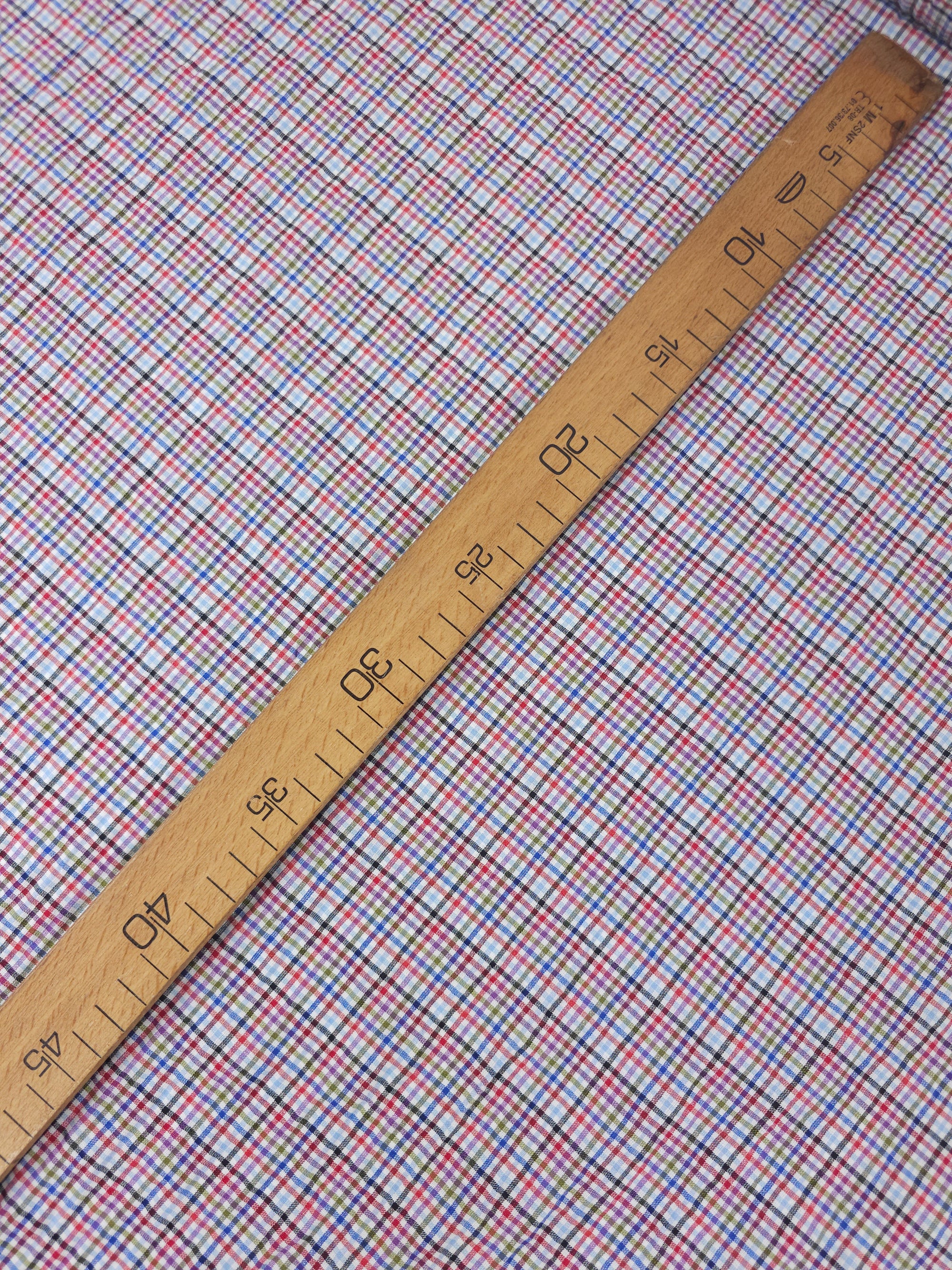 Multicolour Mini Tartan Crinkle Poly Cotton