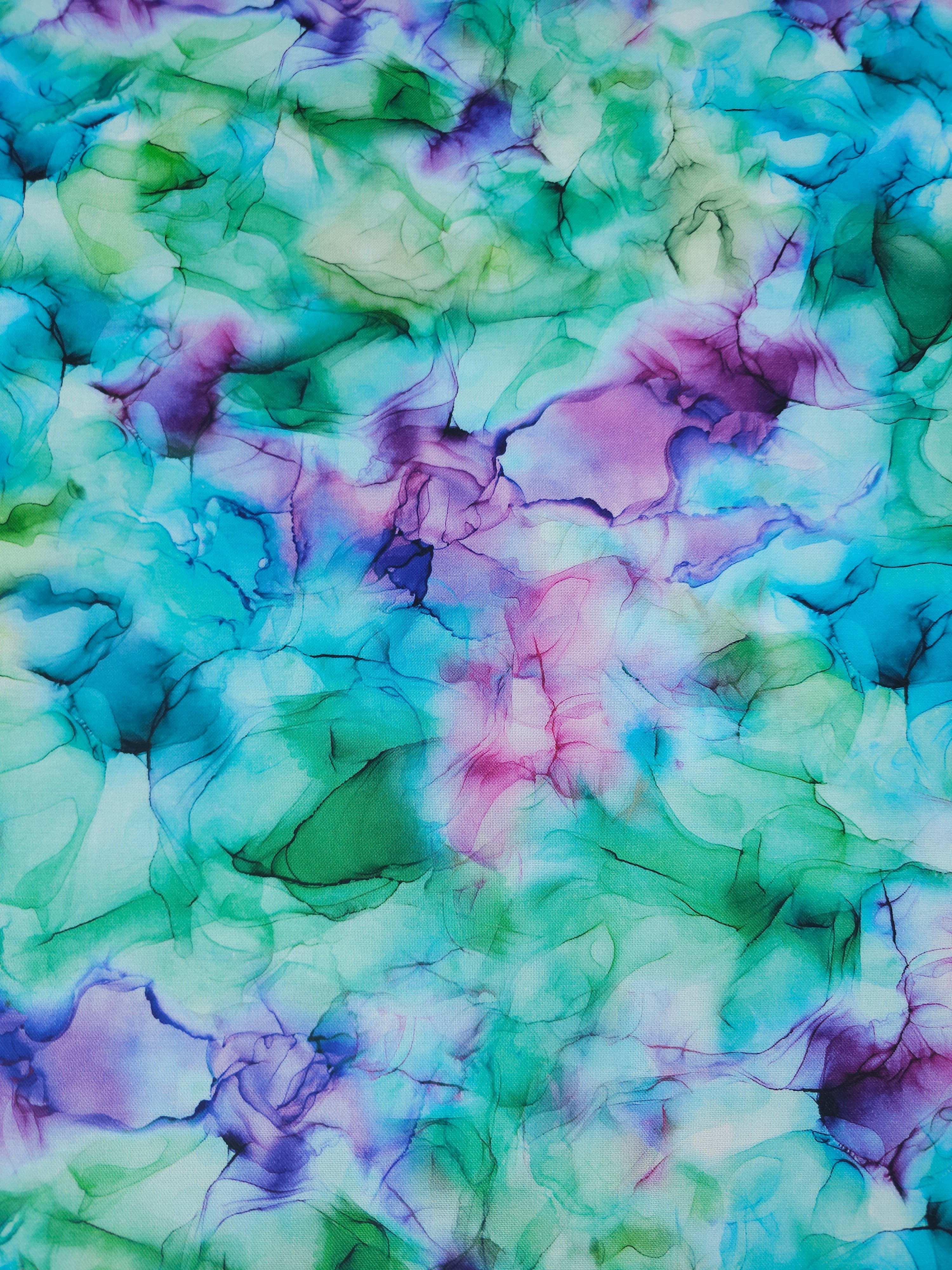 Mermaid Watercolour Diffusion 100% Cotton 106” *EXTRA WIDE*