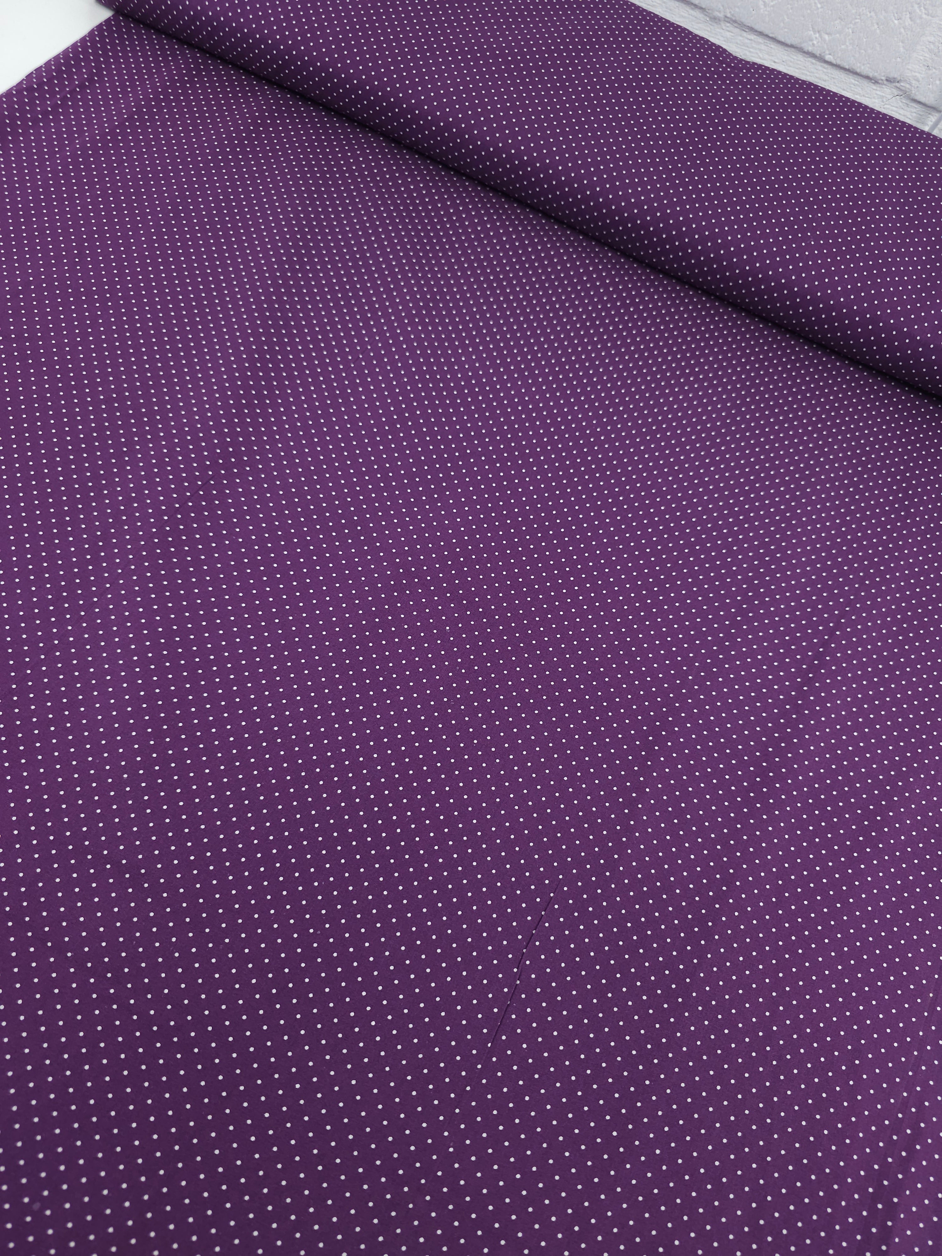 Deep Plum Micro Polka Dot 100% Cotton 57”