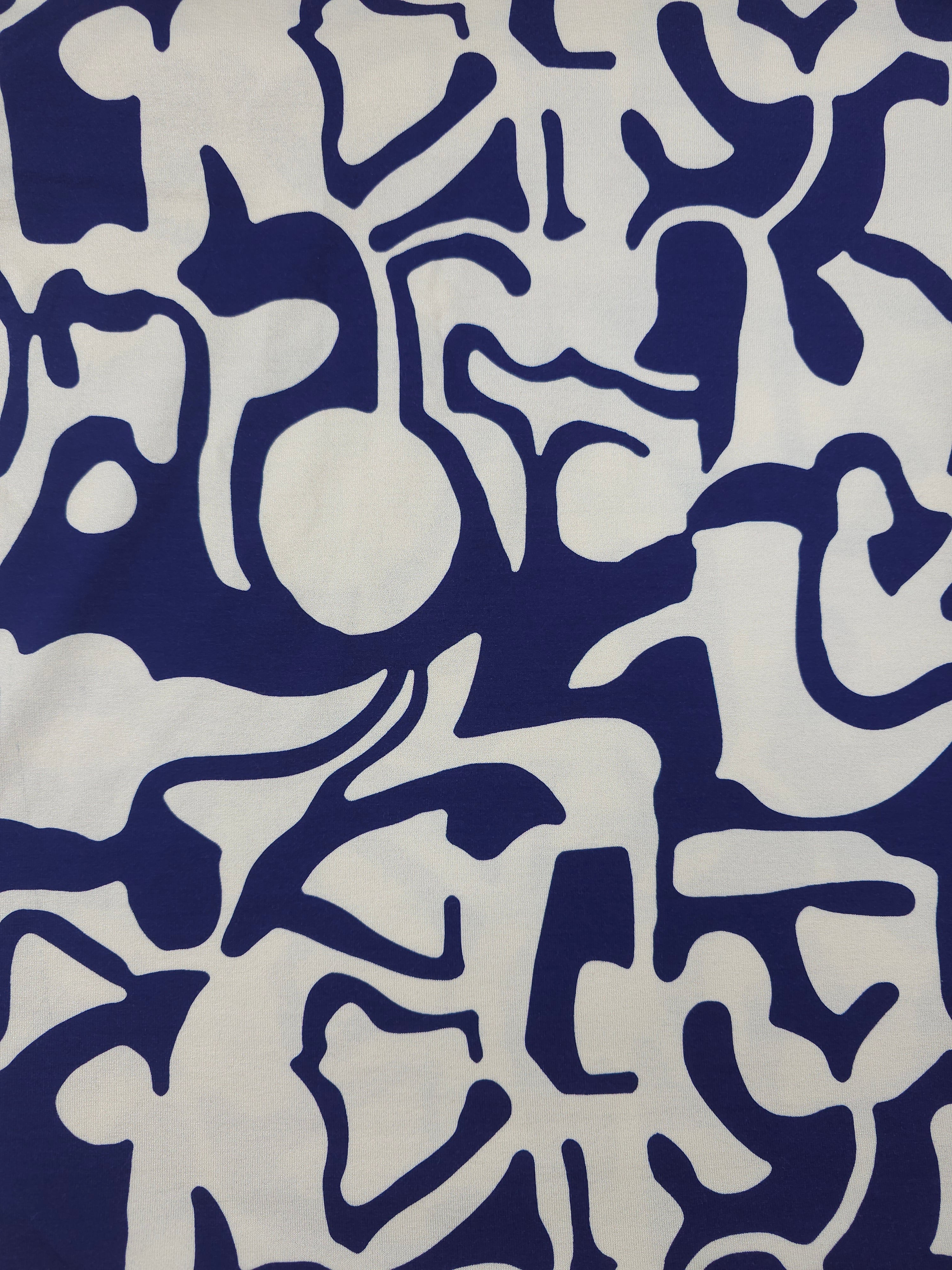 Navy abstract Jersey- 2m piece