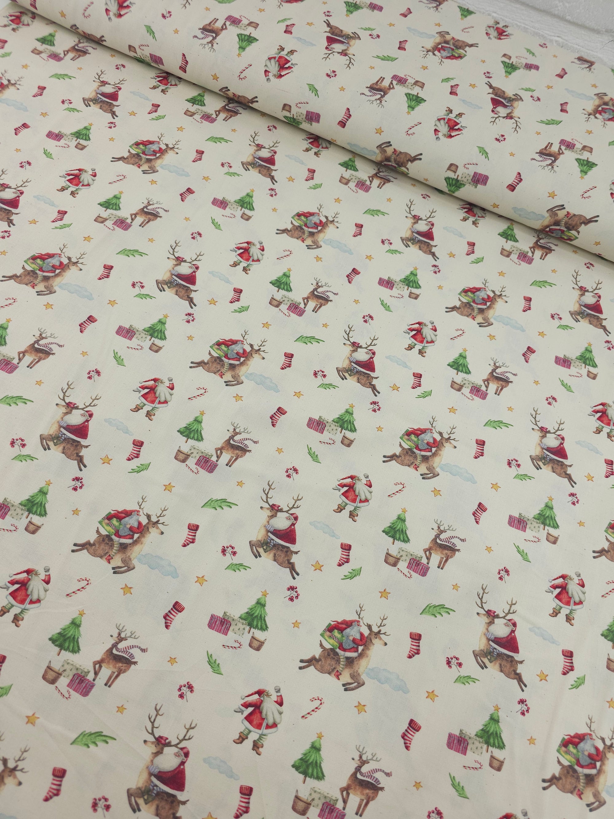 Santa's Reindeer Ride 100% Cotton 60"