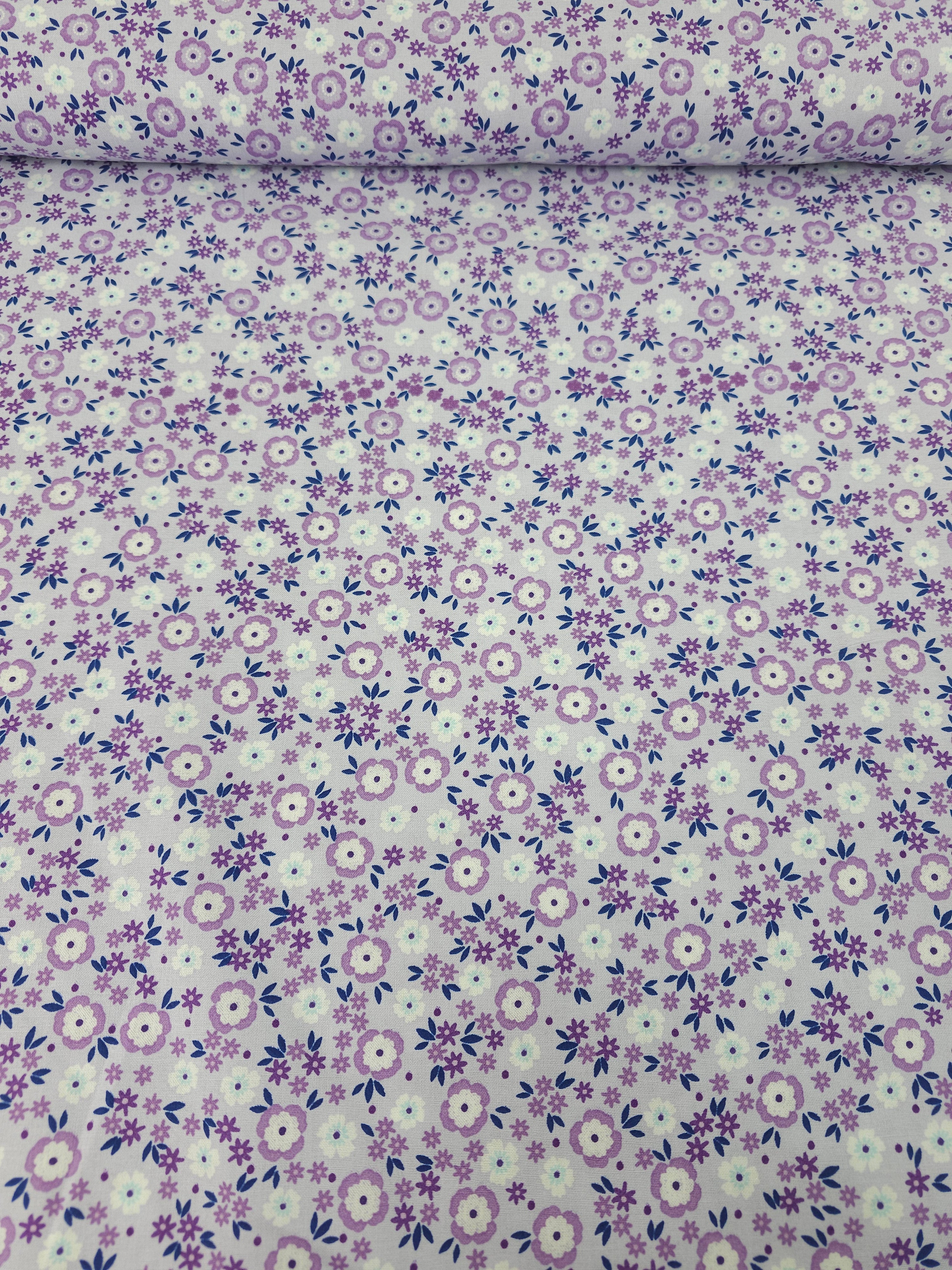 Lavender/Lilac Ditsy Puff Floral 100% Cotton
