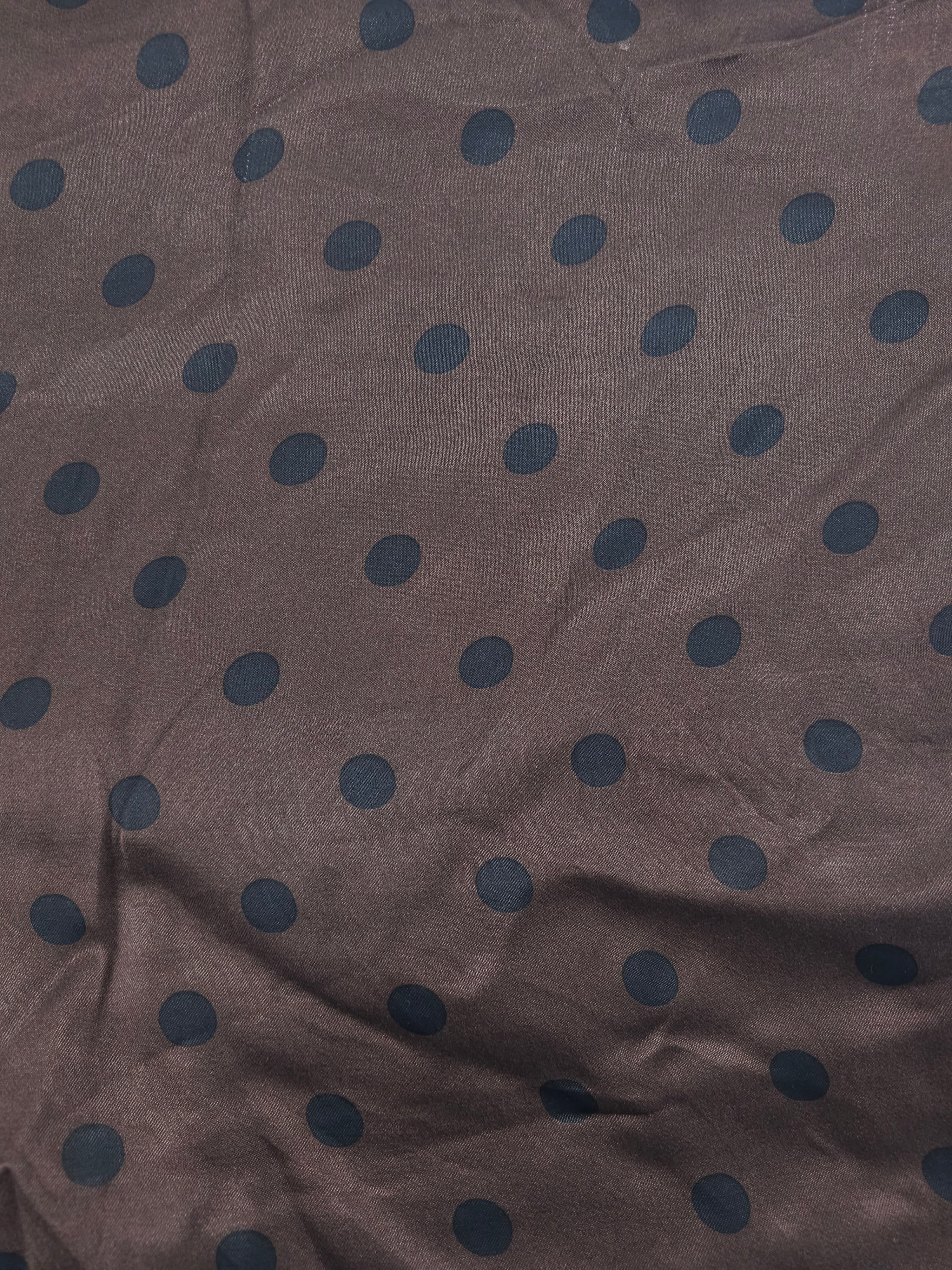 Brown black polka Viscose sateen- 3m piece