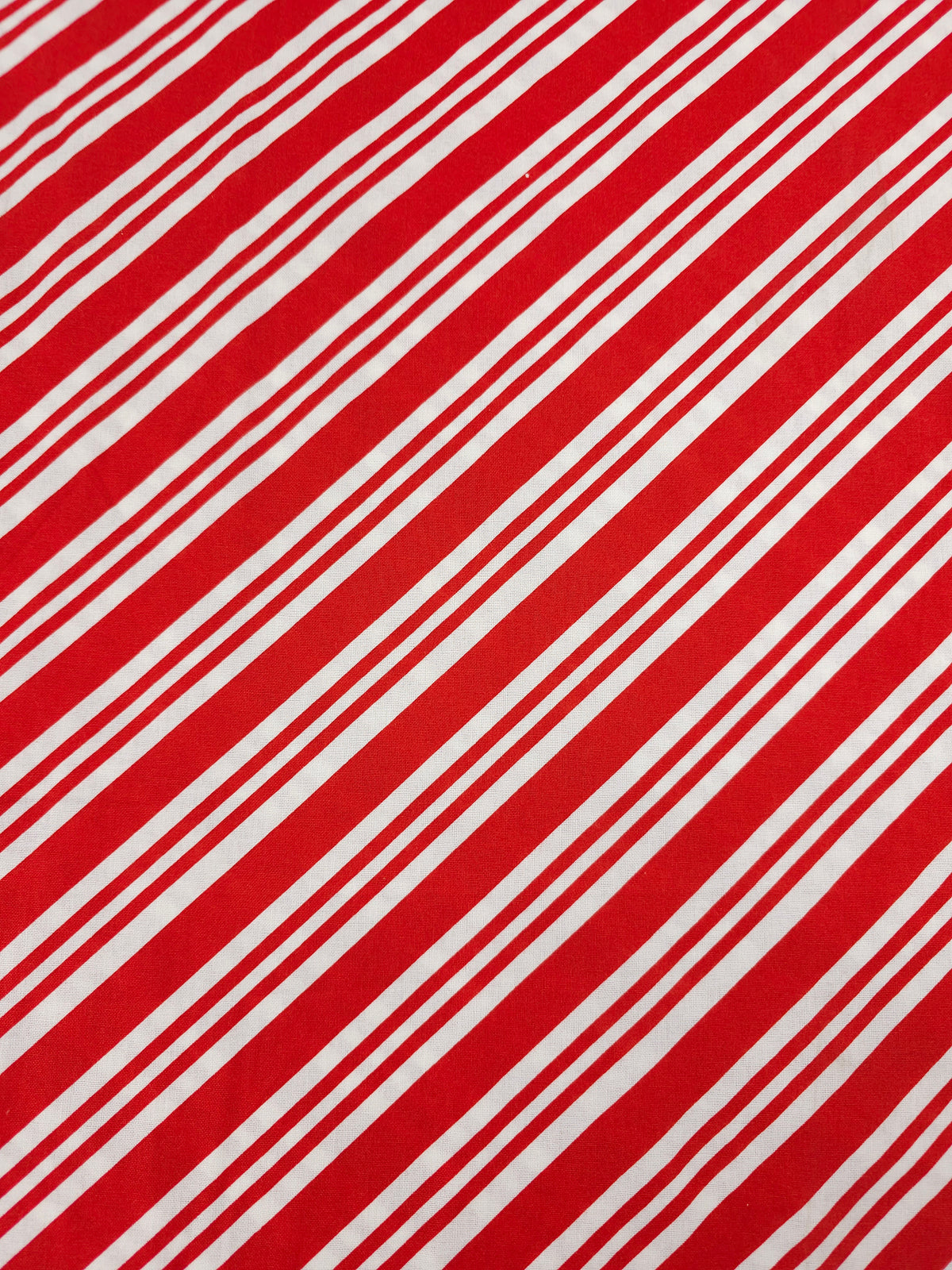 Red/White Diagonal Stripe 100% Cotton