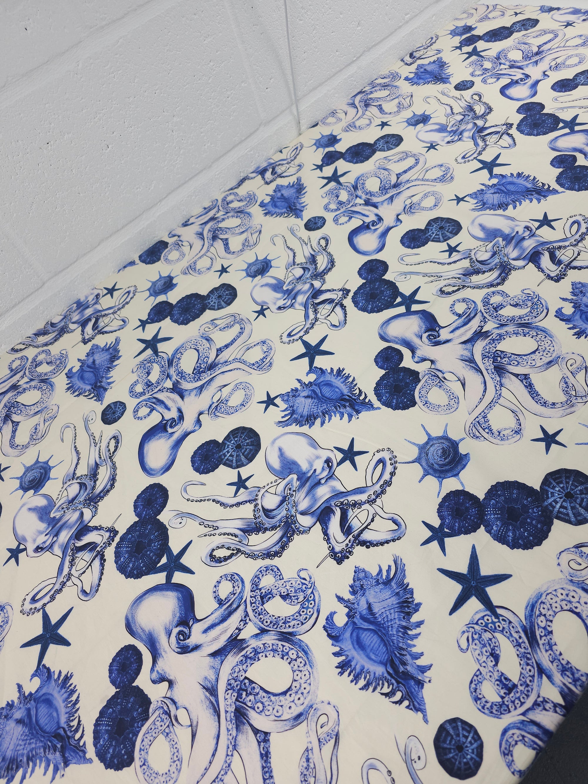 Blue Shell Octopus Lightweight Cotton Poplin
