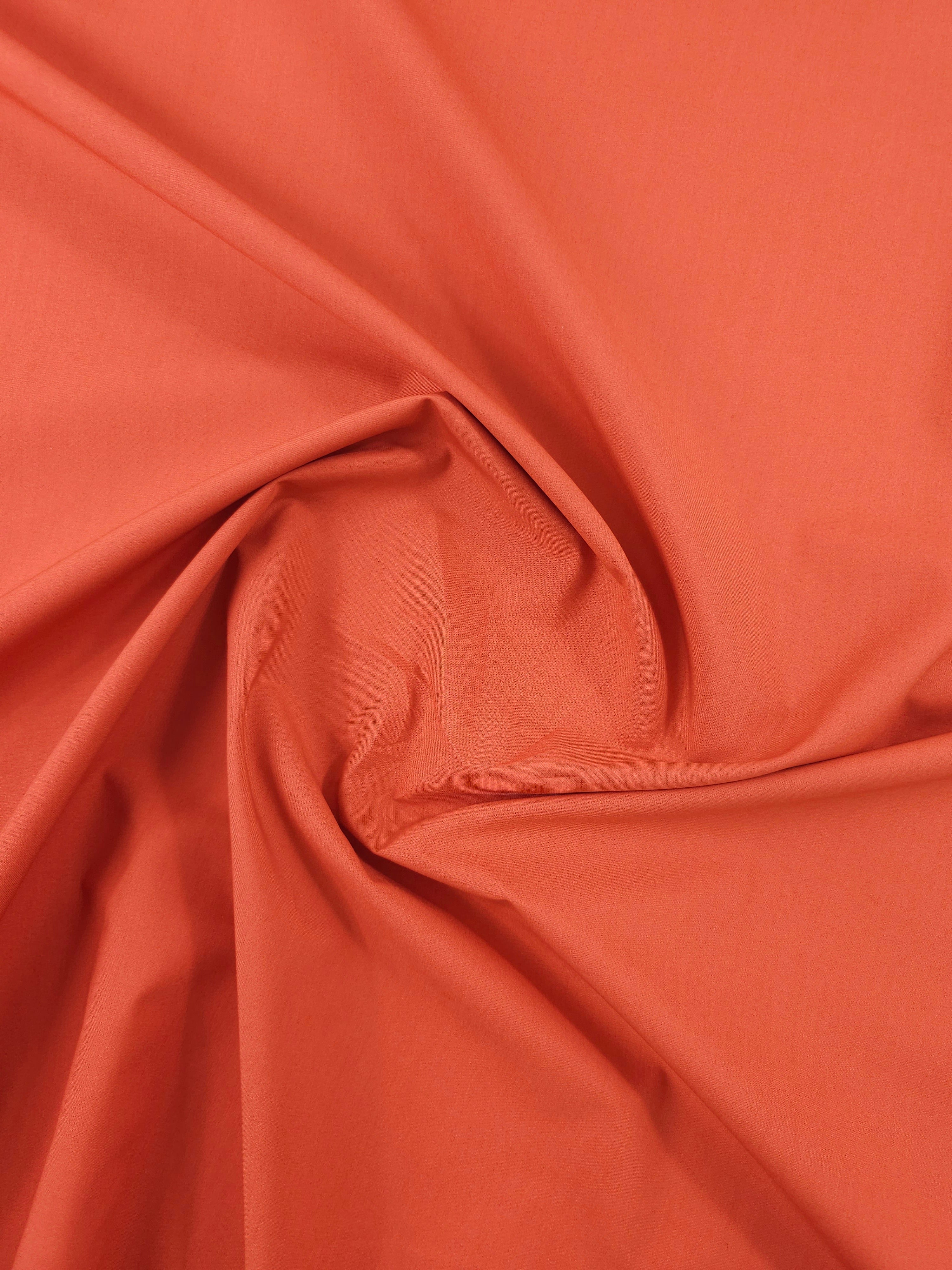 Orangey Red Cotton Poplin