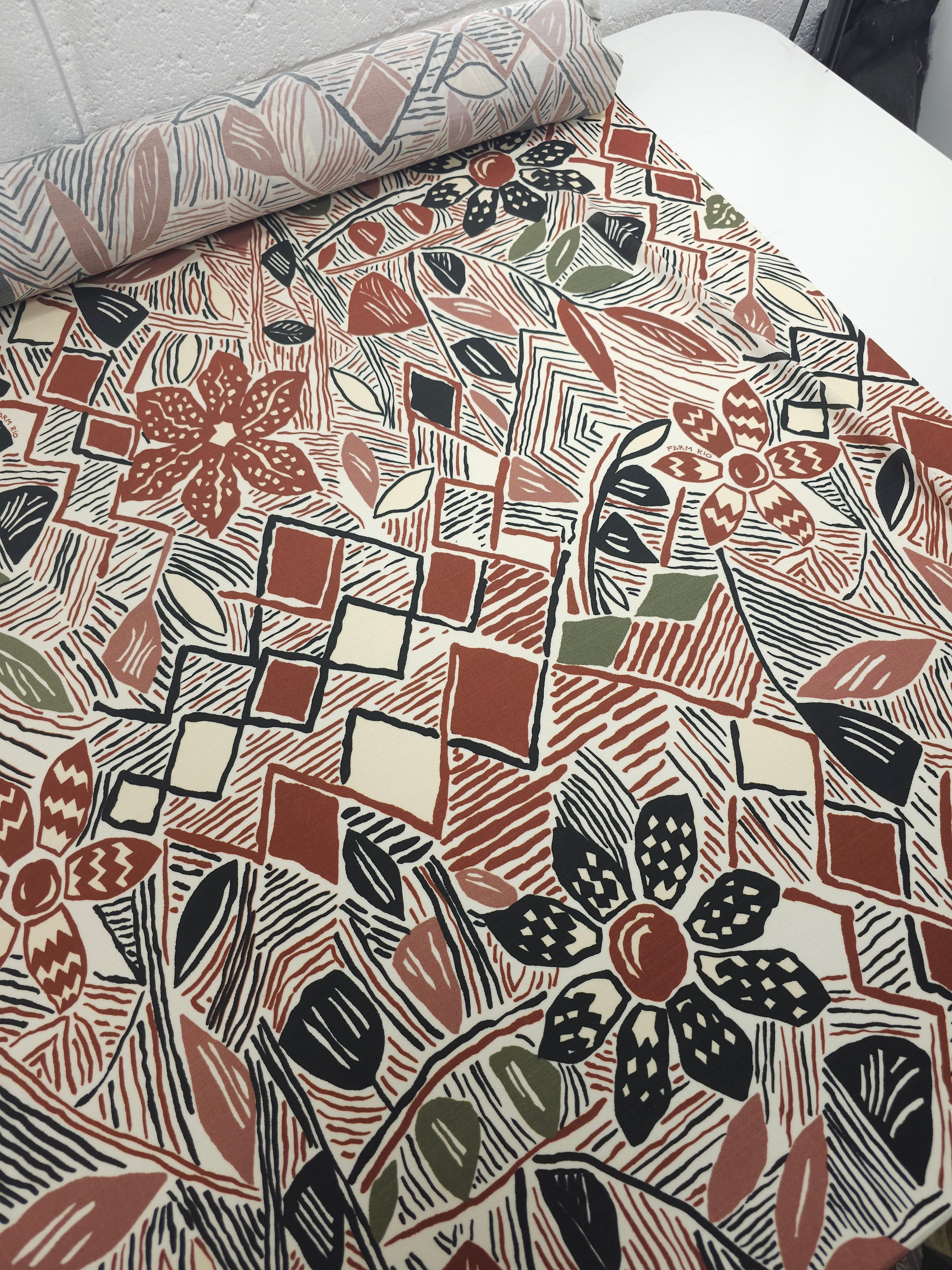 Aztec Floral Slinky Rayon Jersey *Farm Rio*