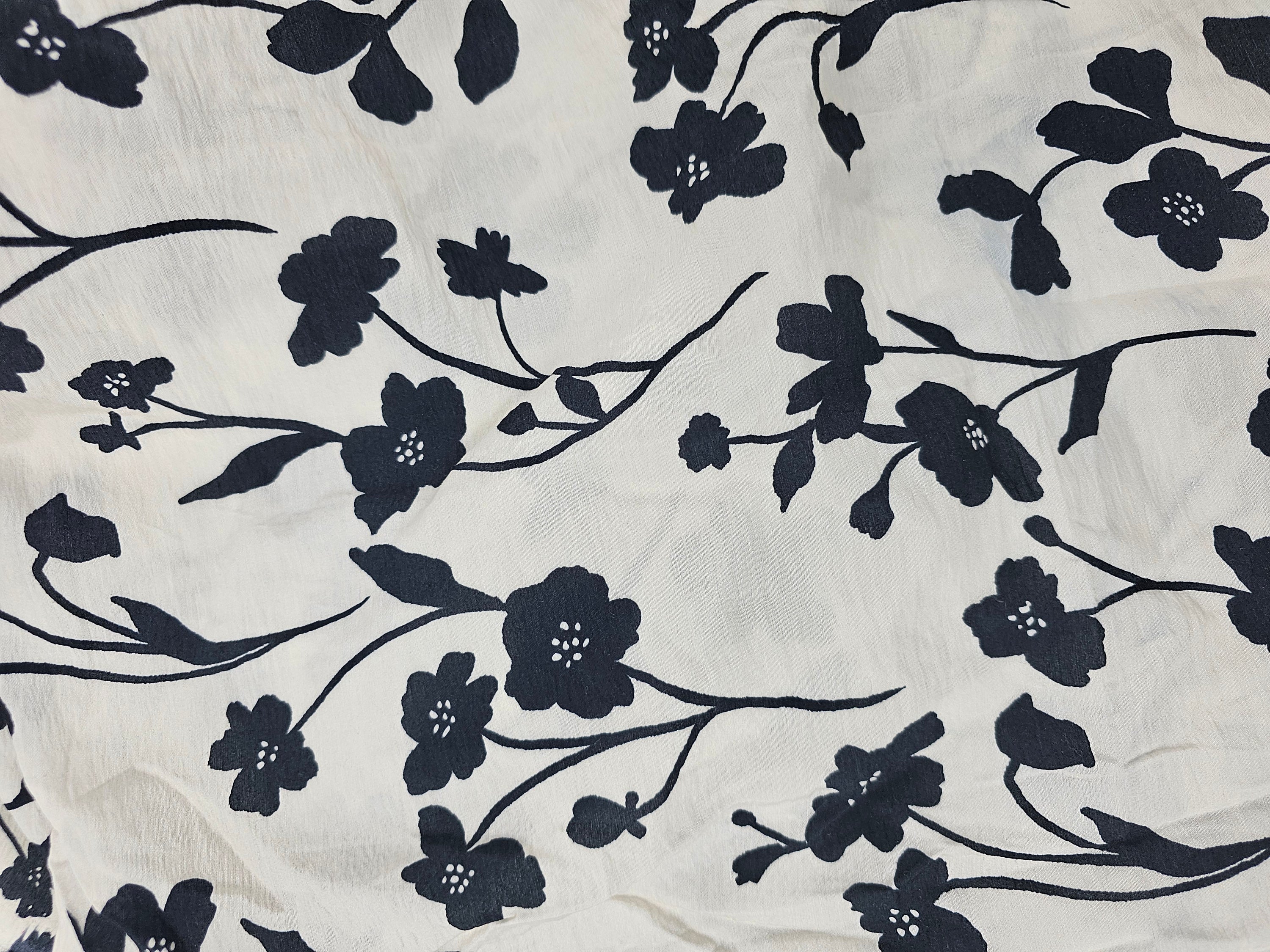 Black Bloom Floral Modal - 4m Piece