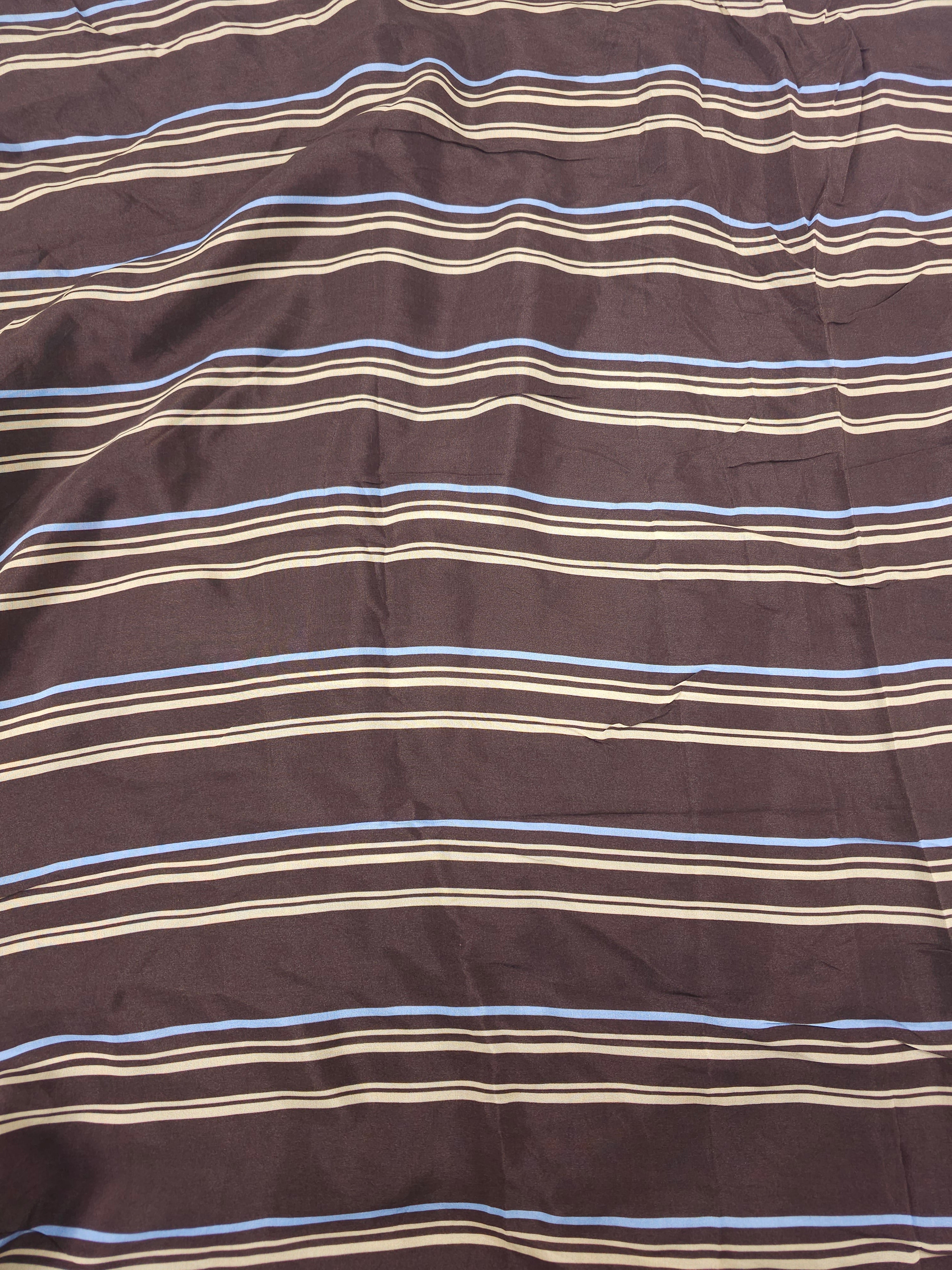 Brown stripe Viscose sateen- 3.6m piece