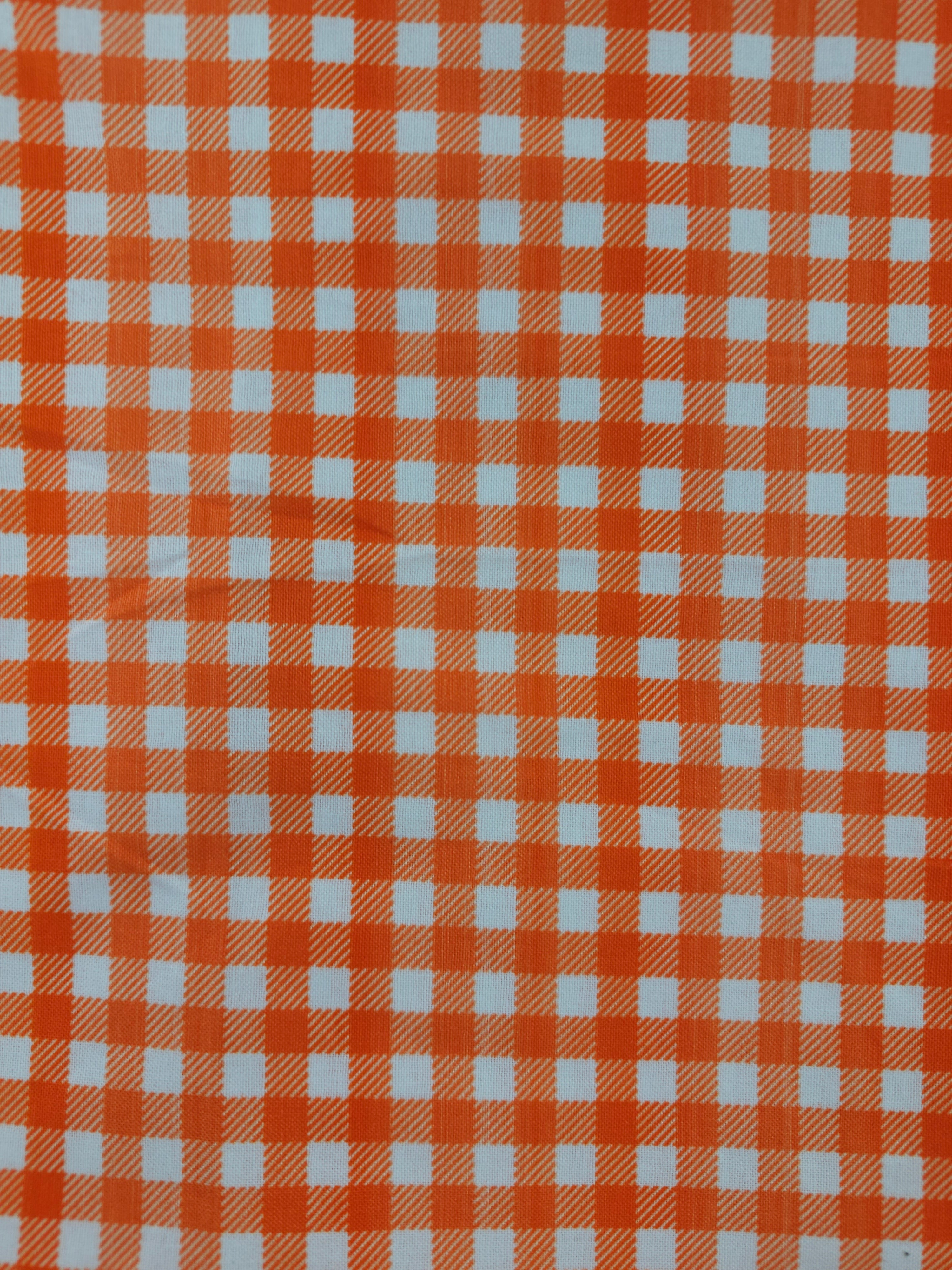 Orange gingham Cotton- 1.7m piece