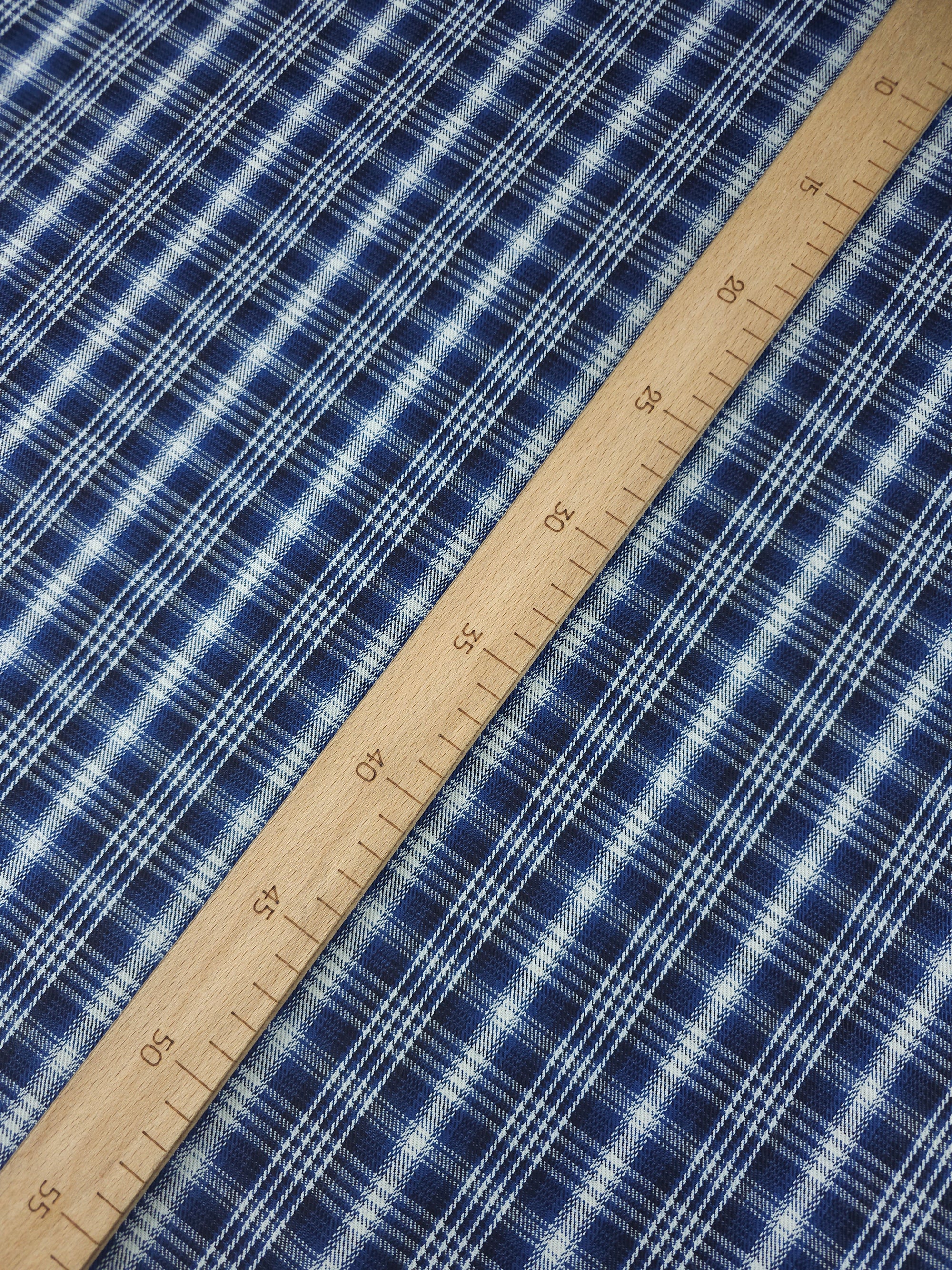 Cobalt Blue Tartan Denim