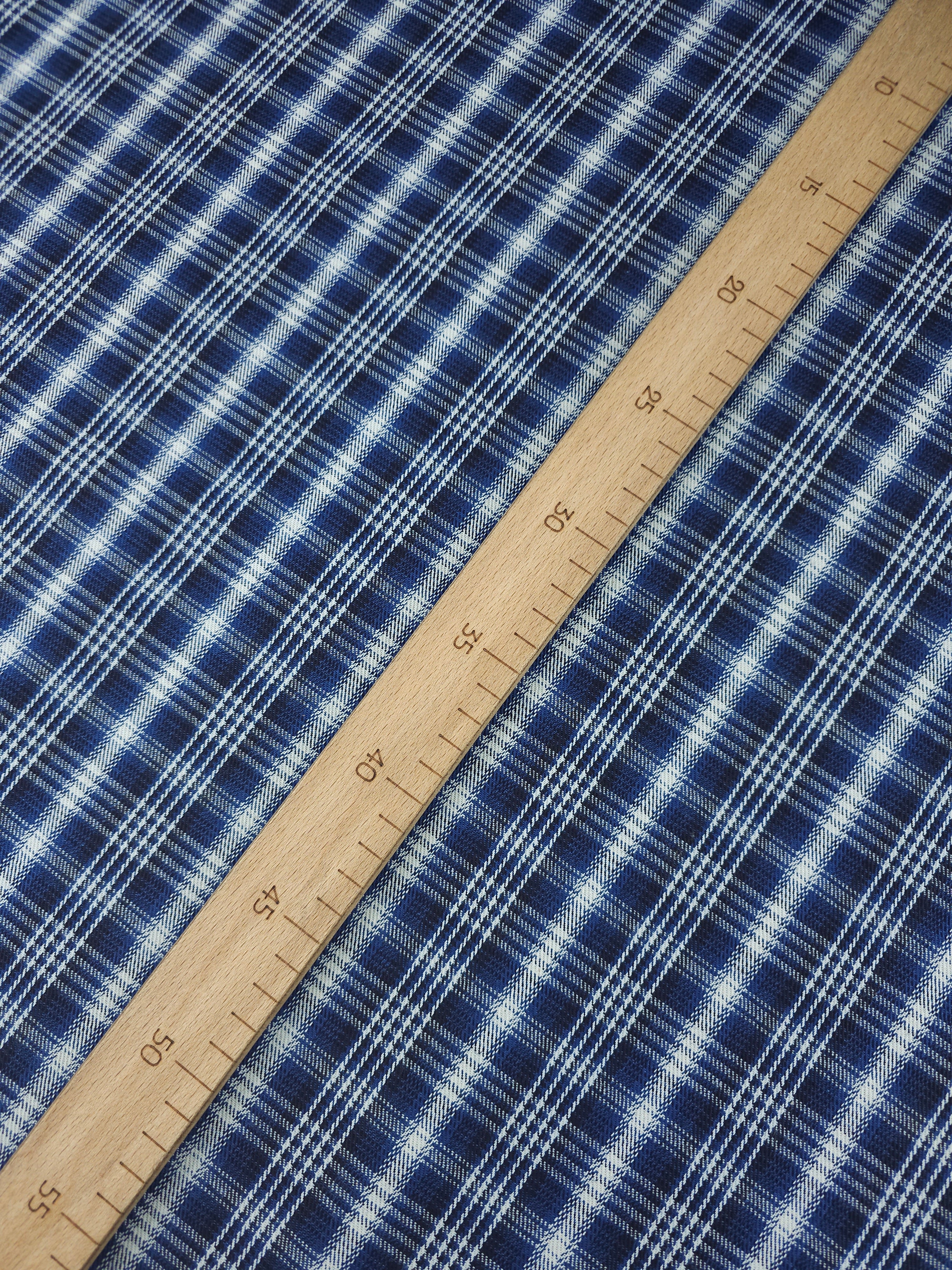 Cobalt Blue Tartan Denim