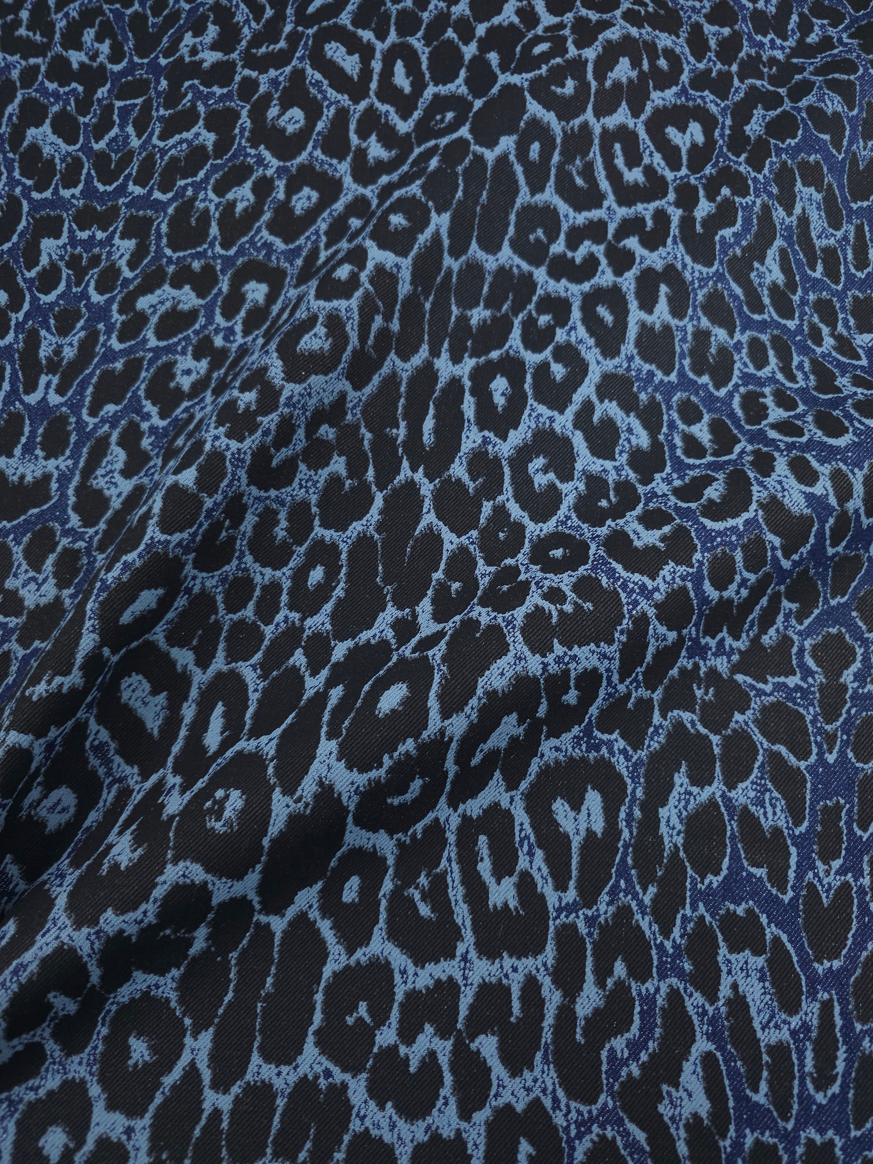 Blue/Black Leopard Denim