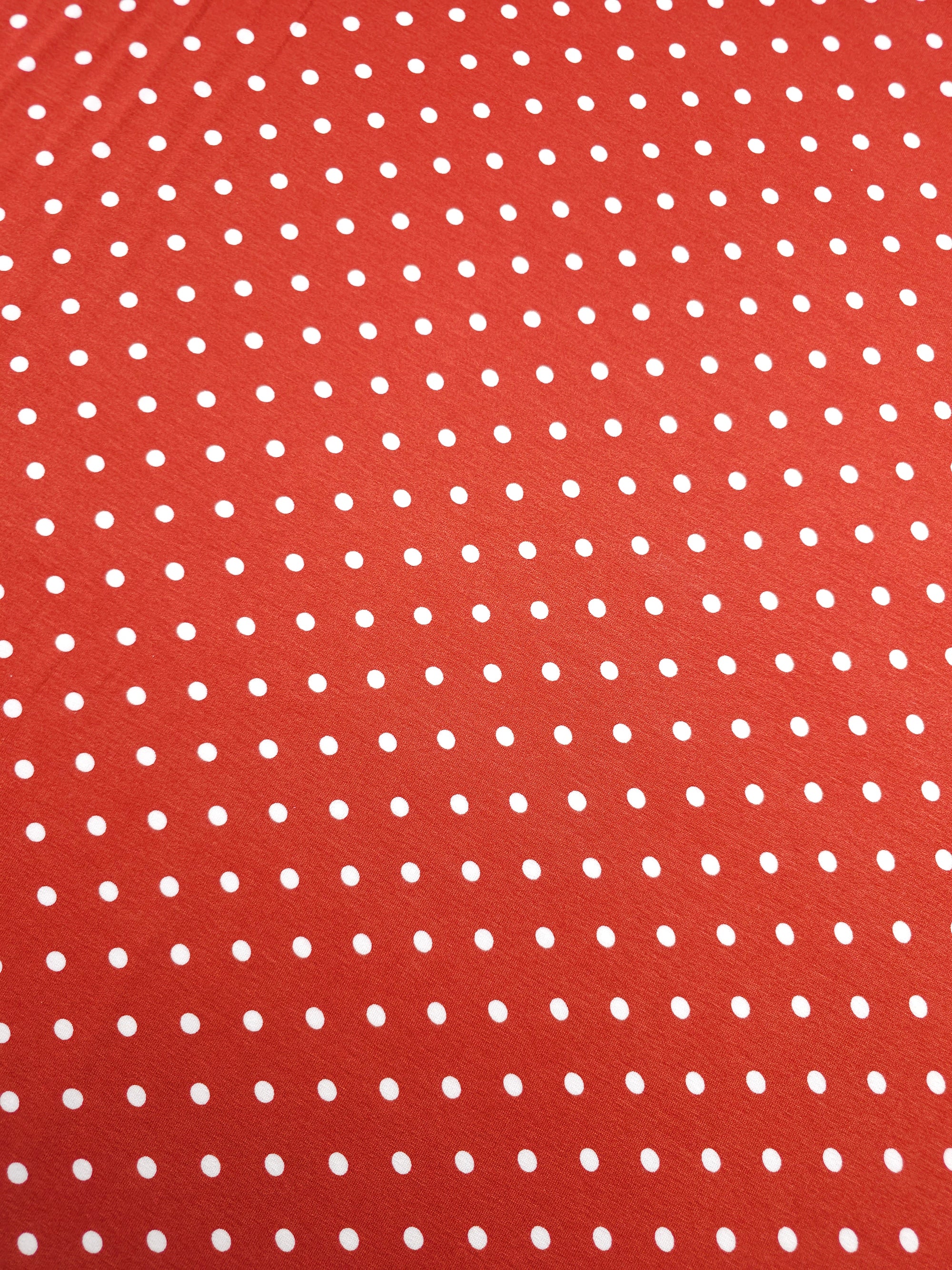 Rustic Brick Small Polka Dot Viscose Jersey