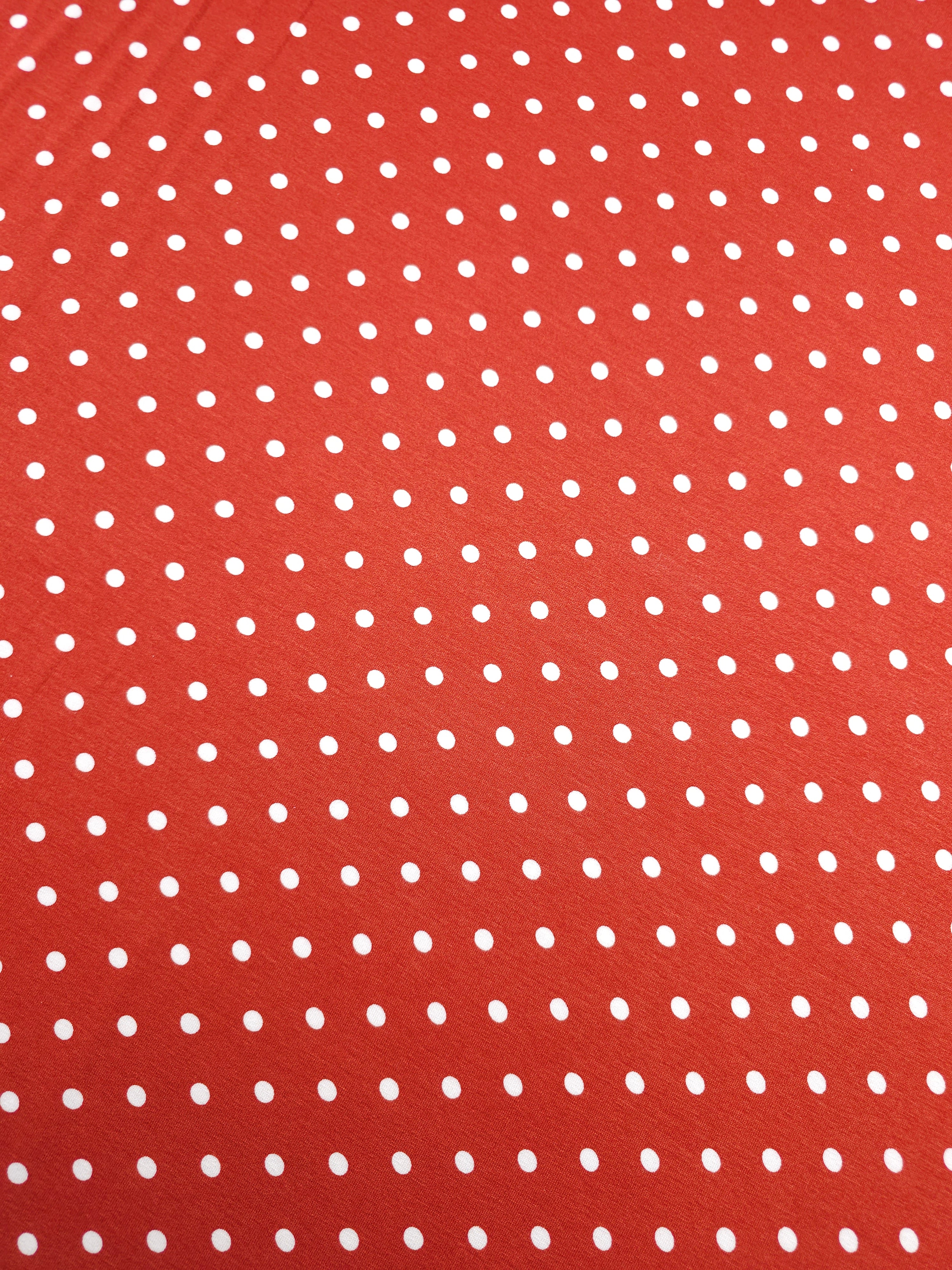 Rustic Brick Small Polka Dot Viscose Jersey