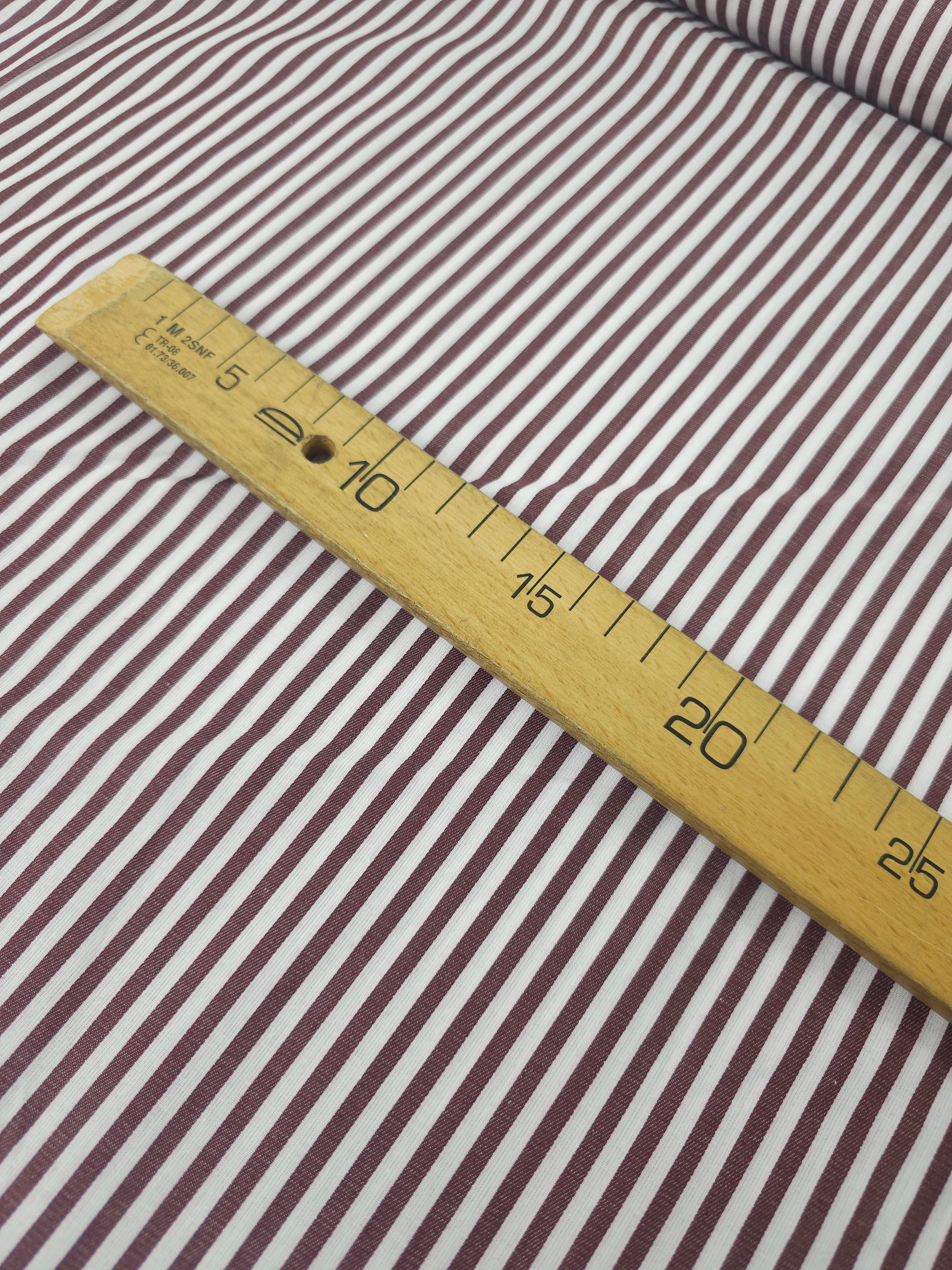 Burgundy White Stripe 100% Cotton