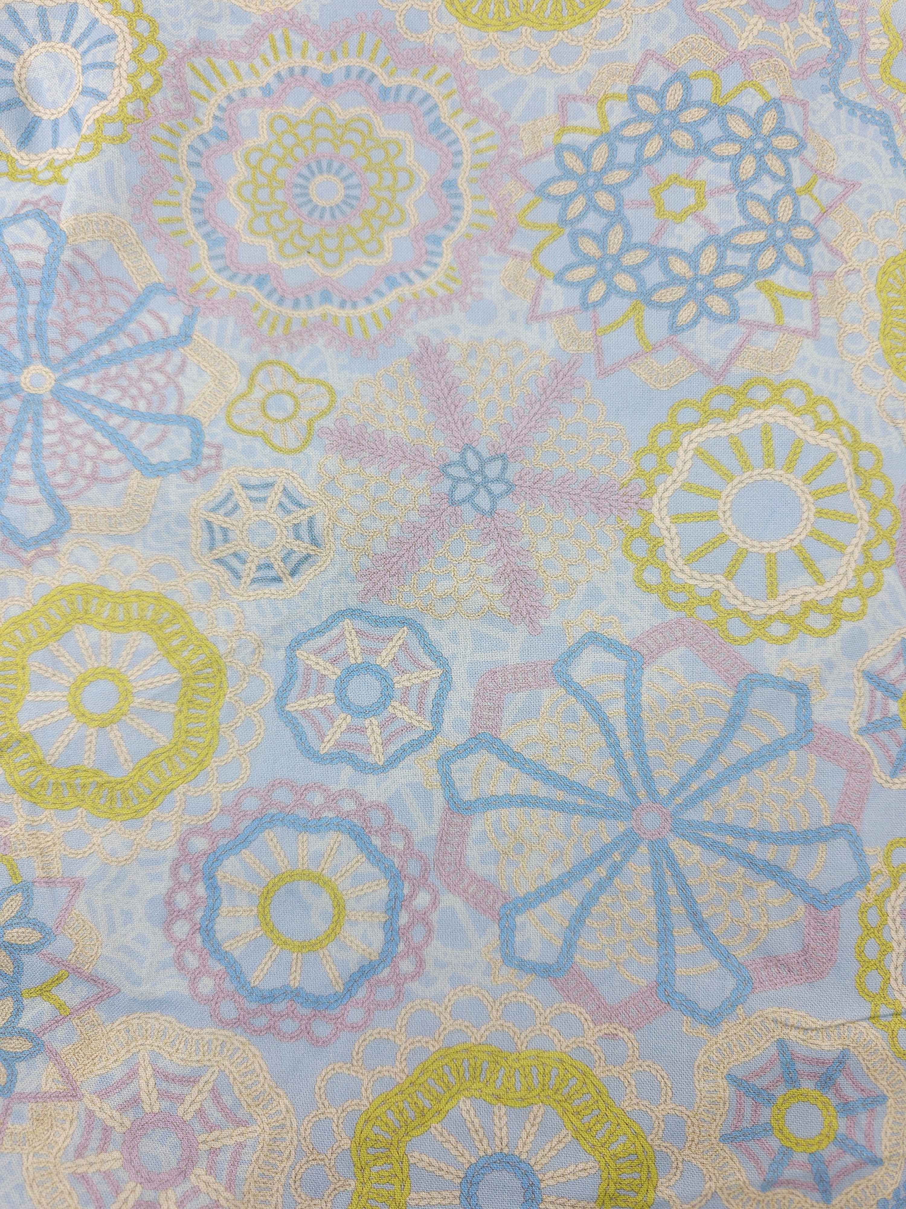 Pastel chained mandala Cotton- 1.2m piece
