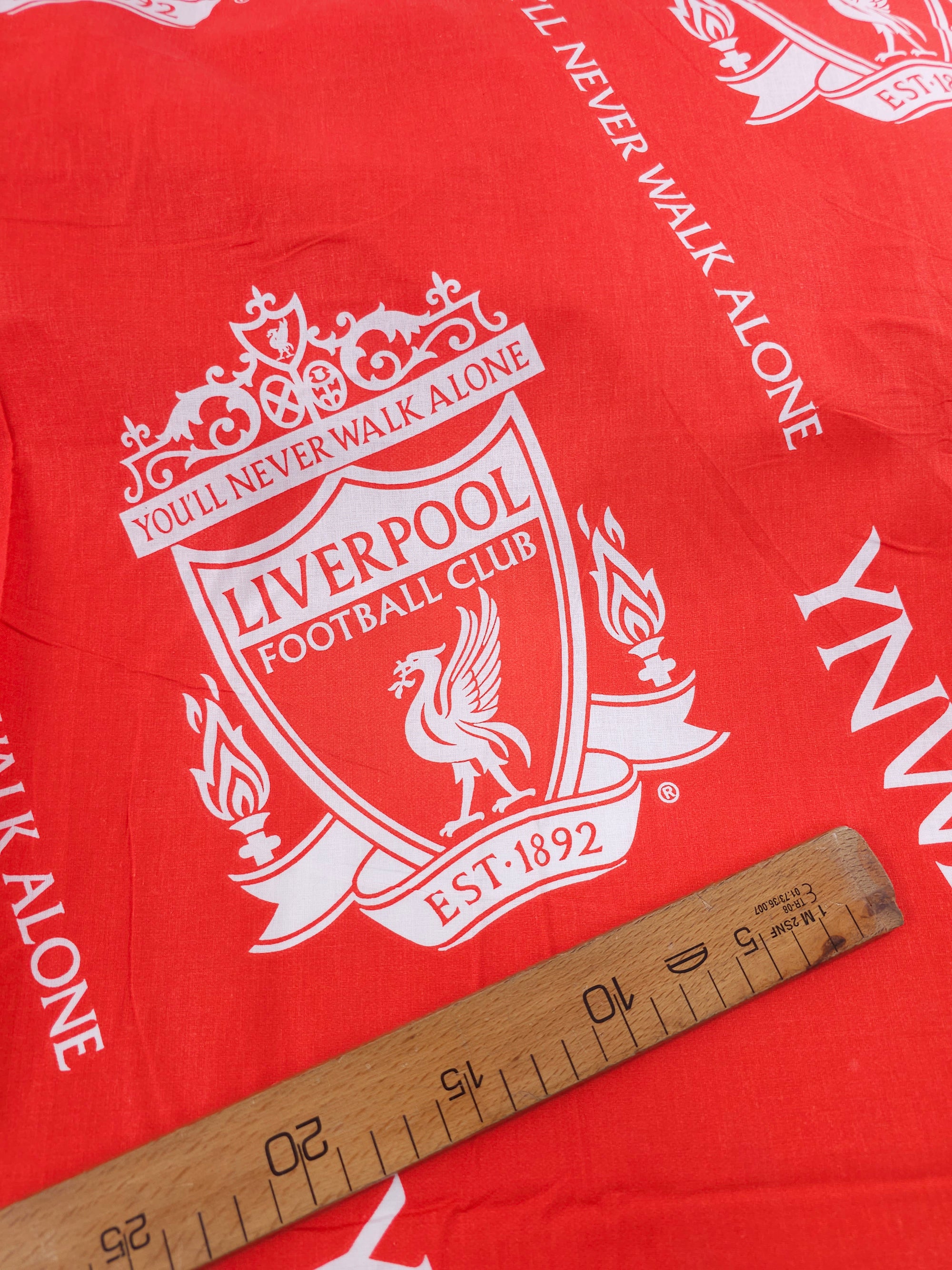 Liverpool FC YNWA 100% Cotton Football Fabric 49"