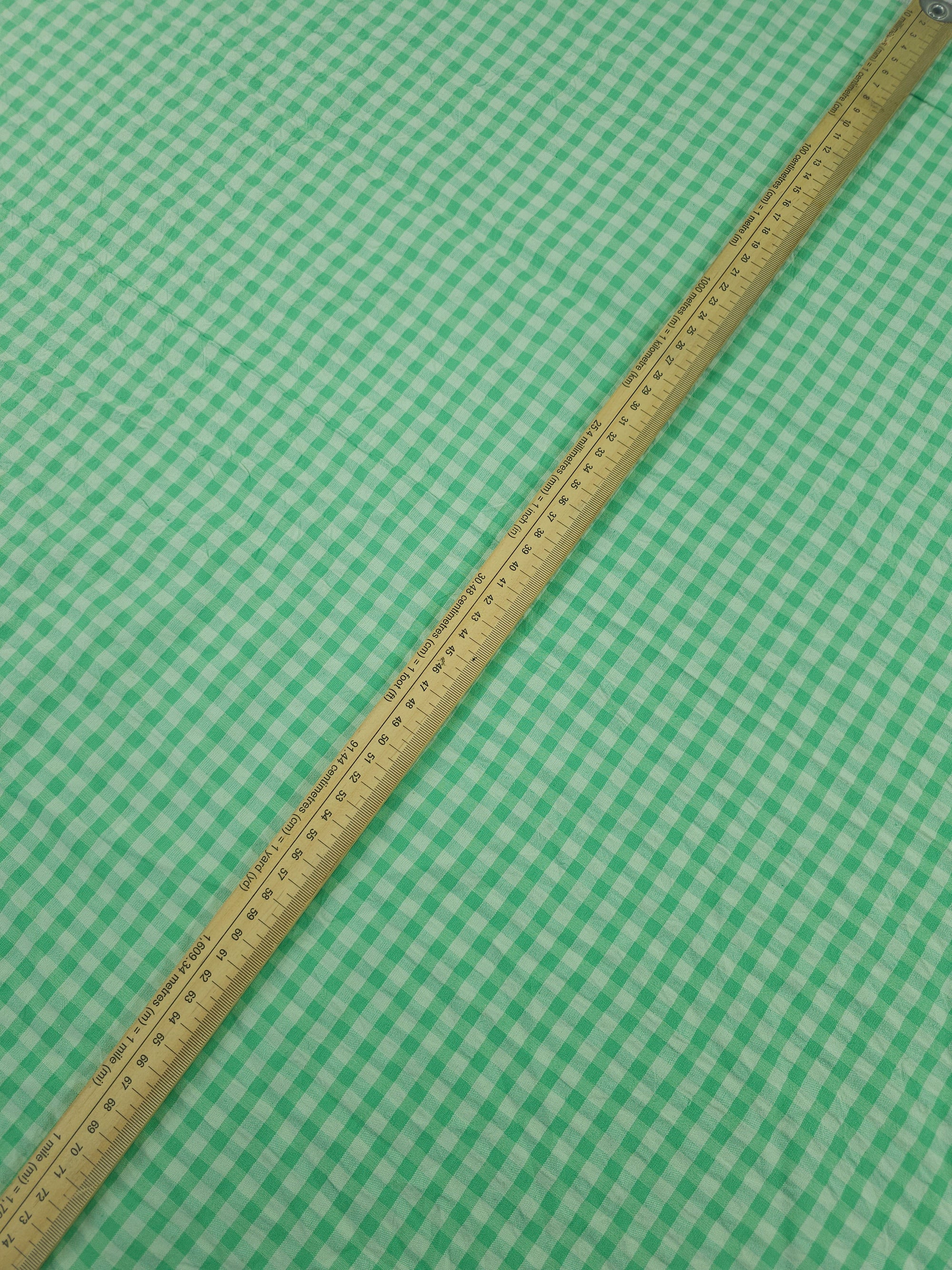 Pistachio Green Small Gingham Cotton SeerSucker *PRE-ORDER*