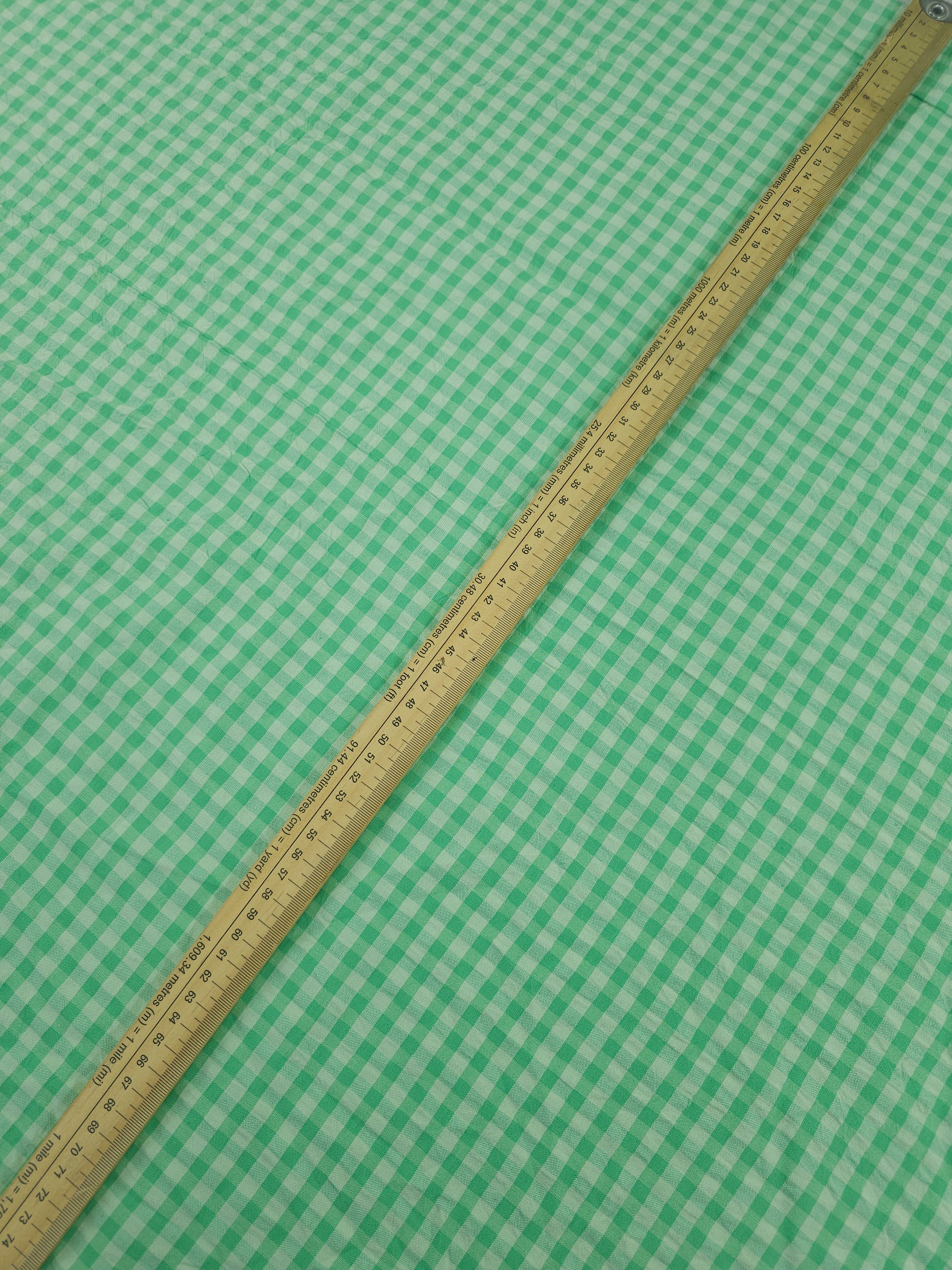 Pistachio Green Small Gingham Cotton SeerSucker *PRE-ORDER*