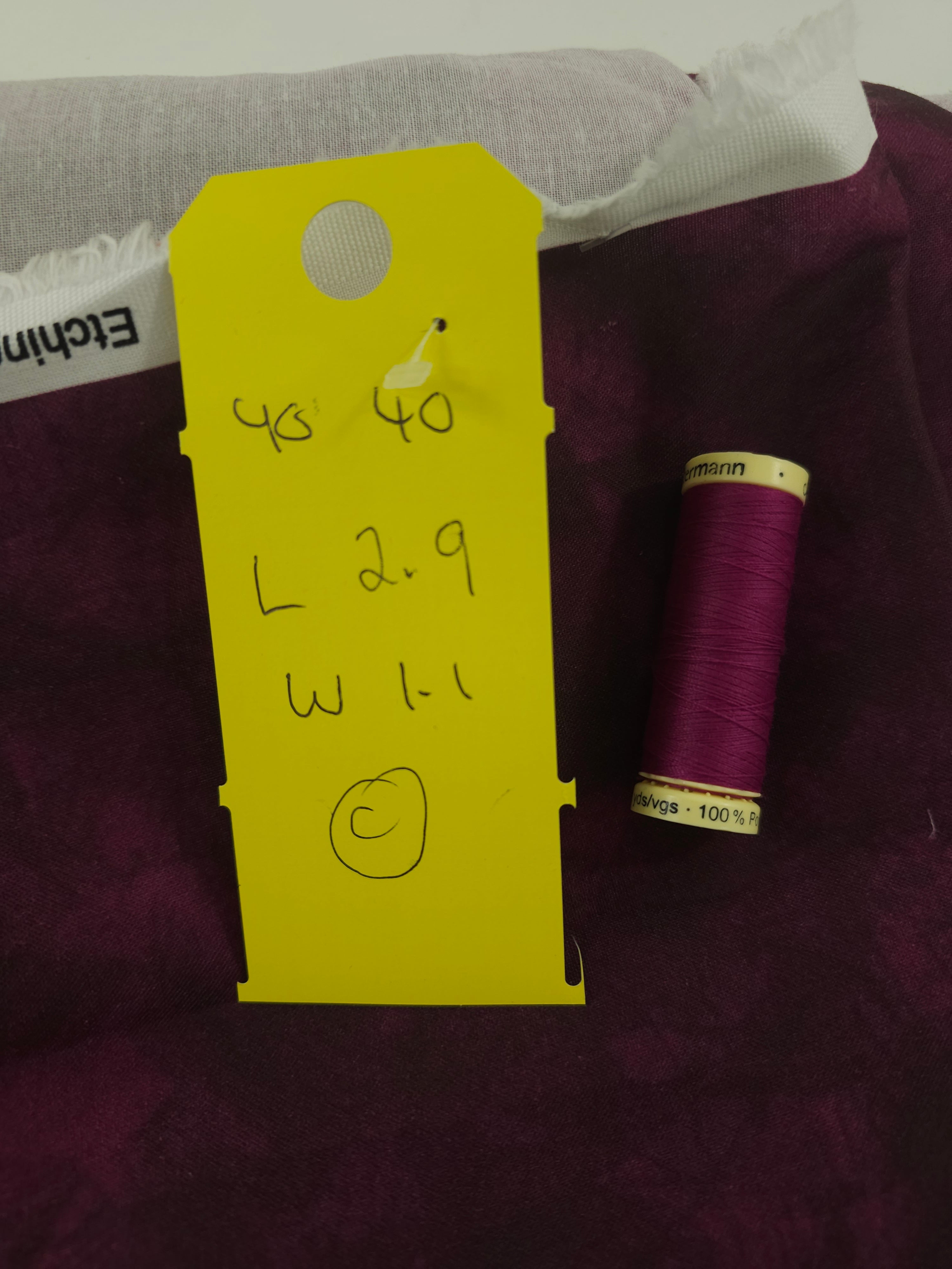 Plum shades Cotton- 2.9m piece