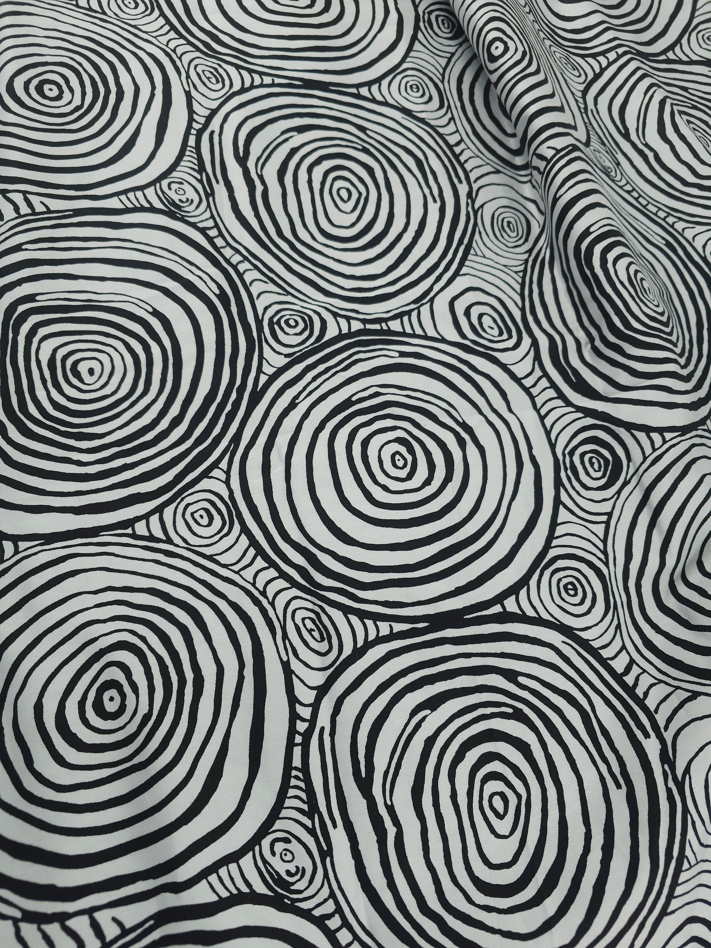 Circles Cotton sateen- 1.4m piece