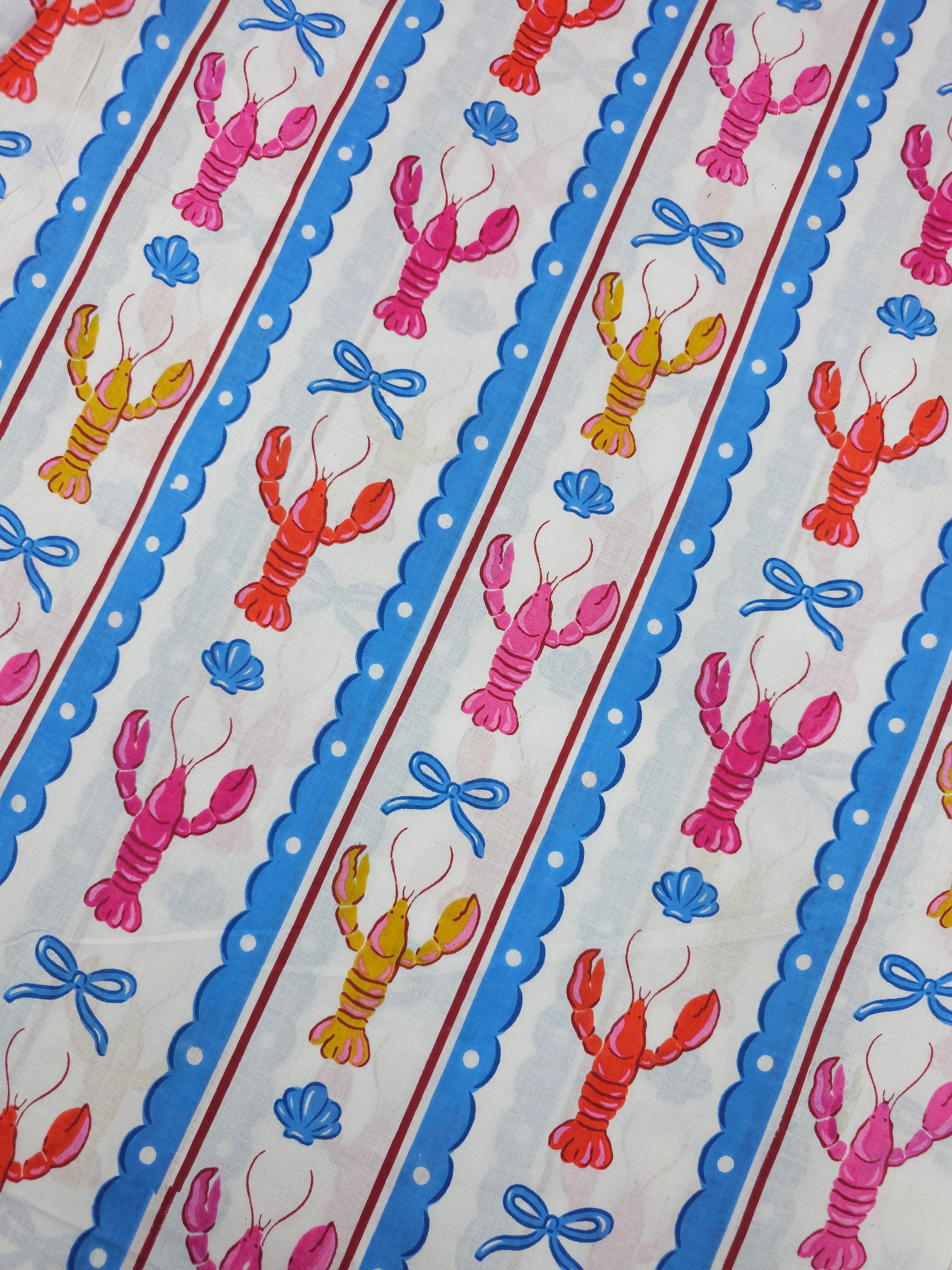 Multi Lobster Stripe Cambric Cotton