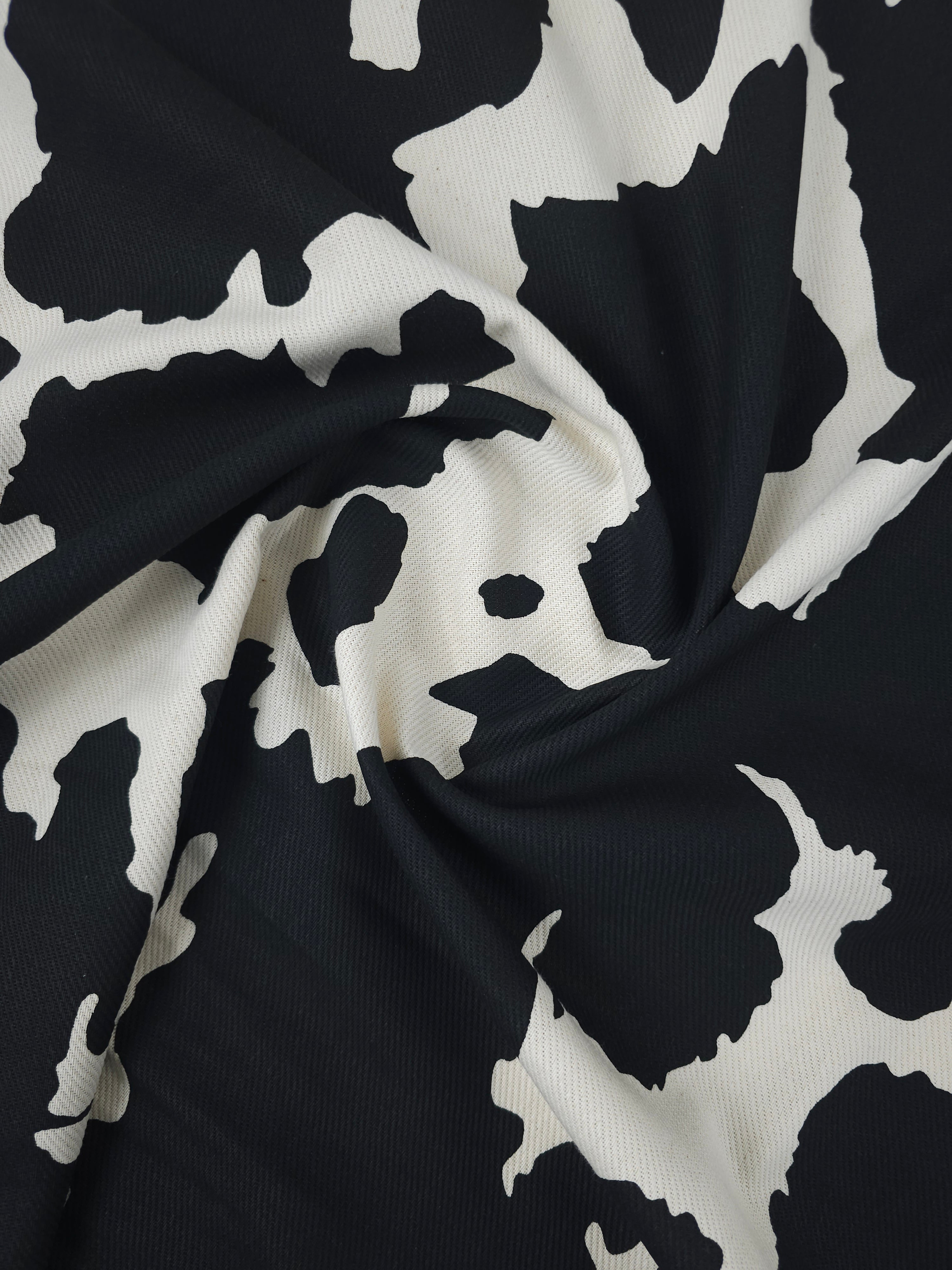 Black/Ivory Cow Denim