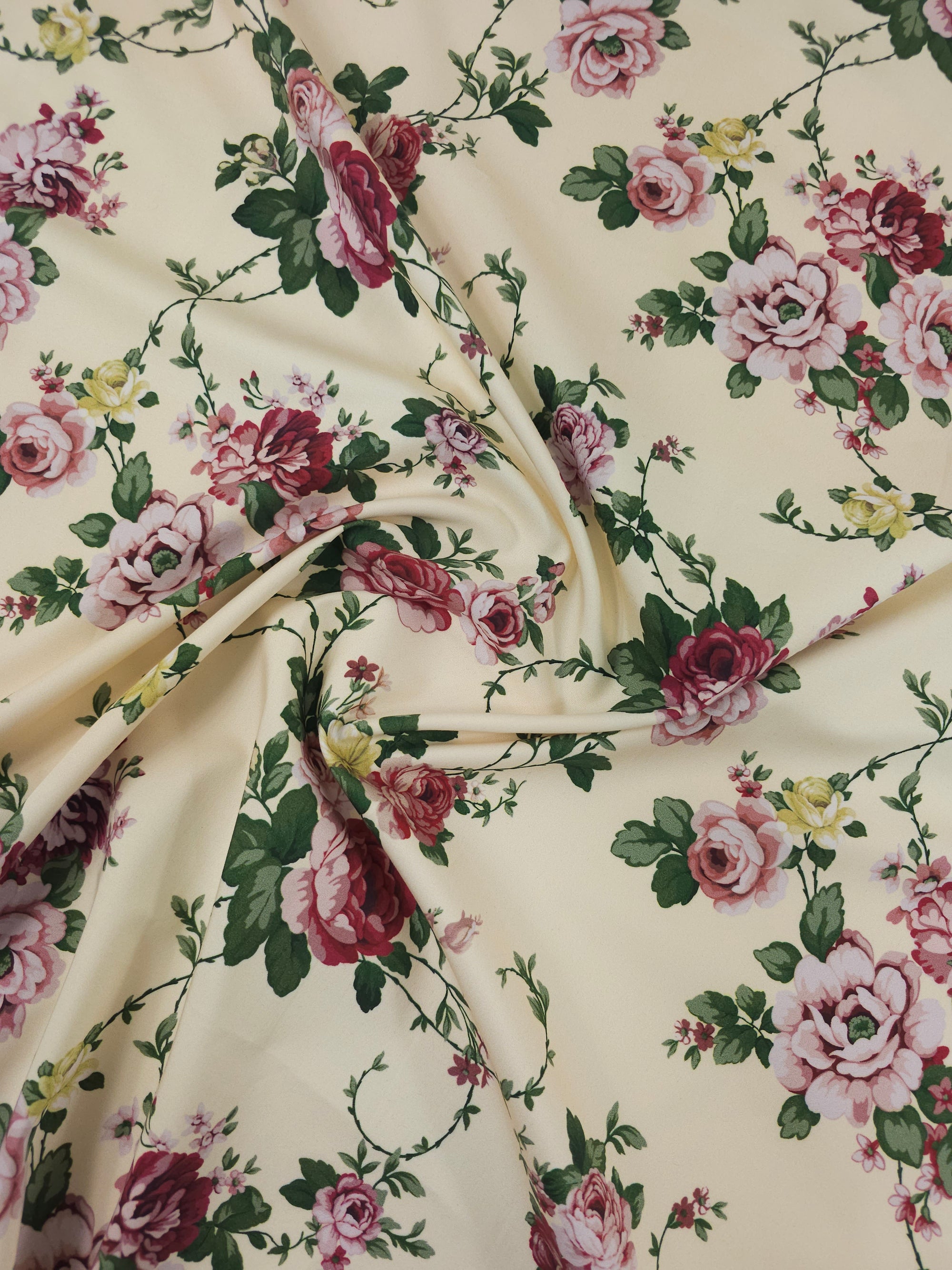 Vintage Floral Twine Cotton Sateen