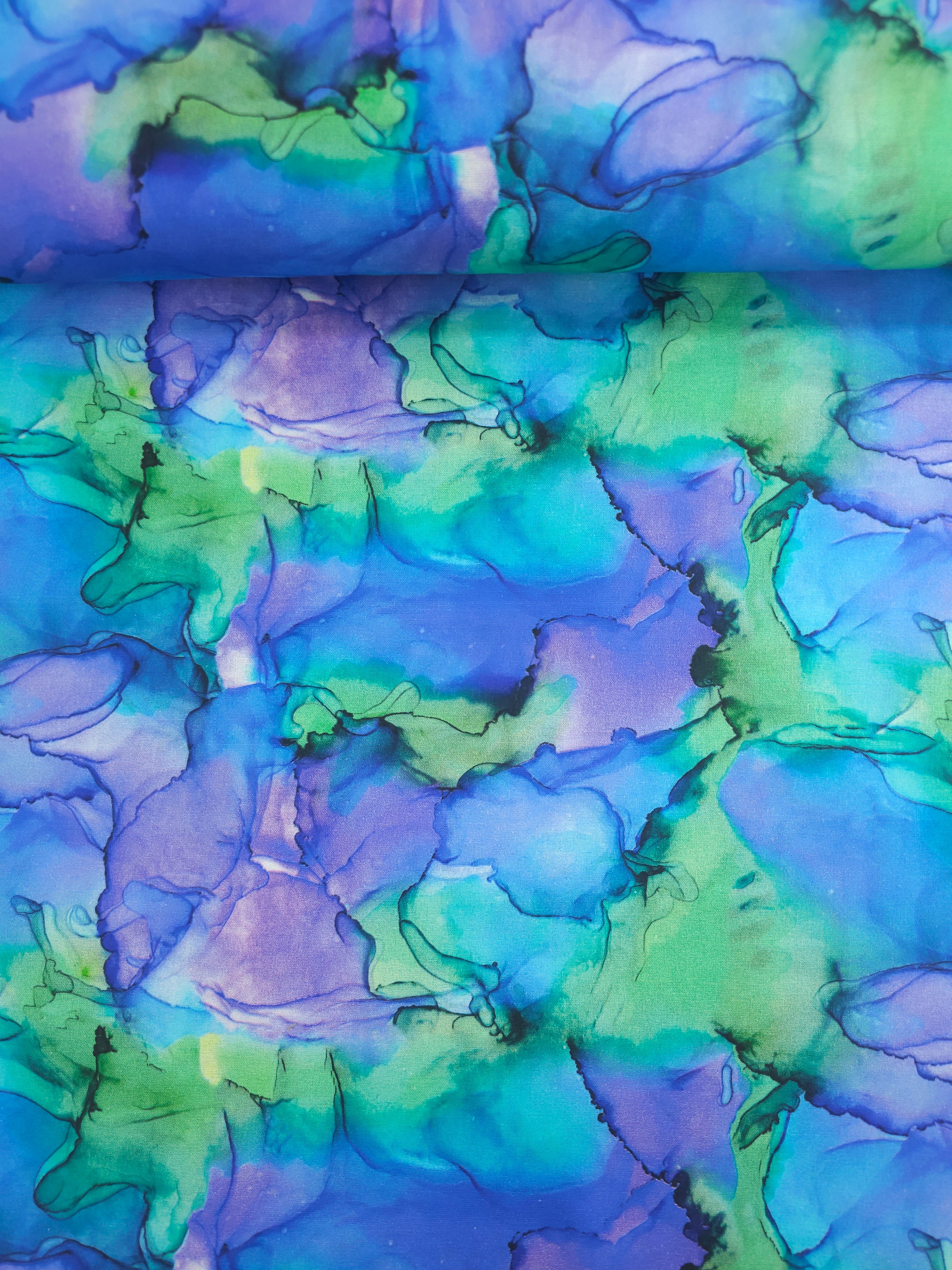 Green/Purple Marble Diffusion 100% Cotton - Joann