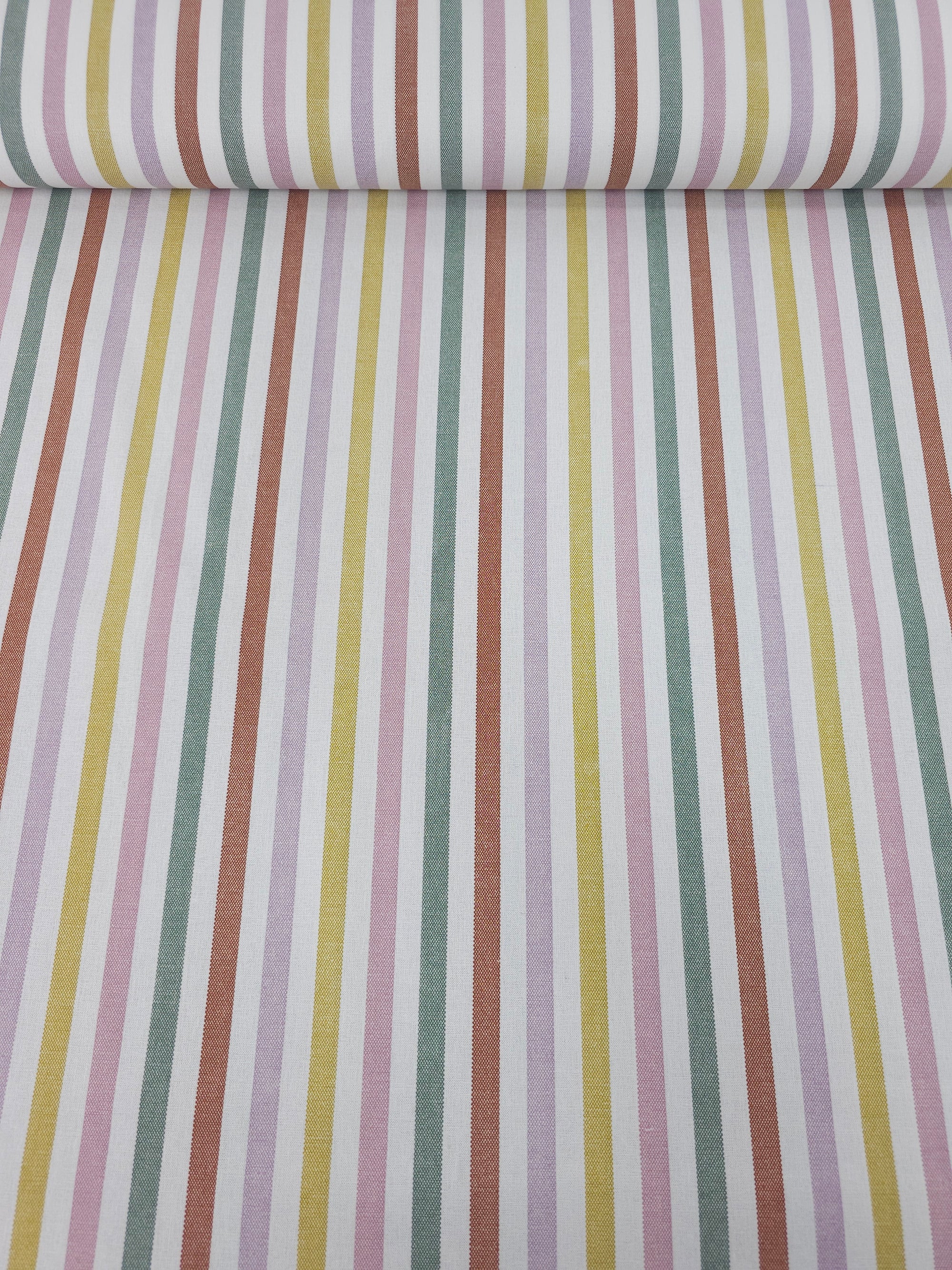 Muted Pastel Stripe Canvas Cotton *EXTRA WIDE*